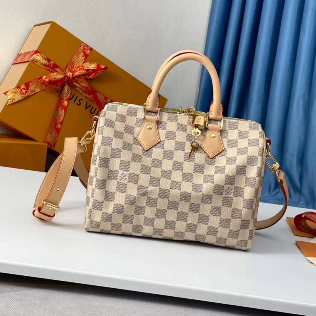 Louis Vuitton Speedy Bandoulière 25 Bag Damier Azur N41374 High