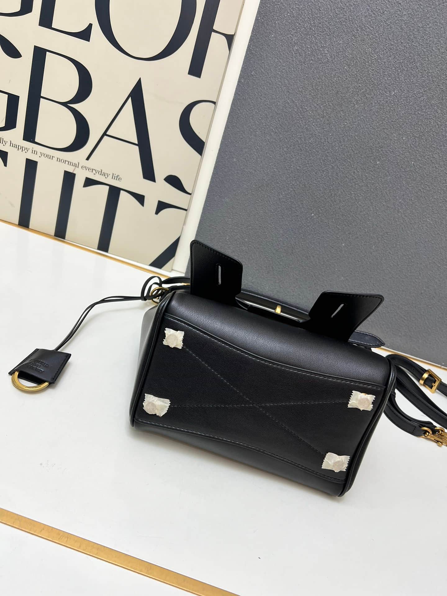 Balenciaga Bel Air Carry All Bag in balck leather gold hardware 1W8806 High