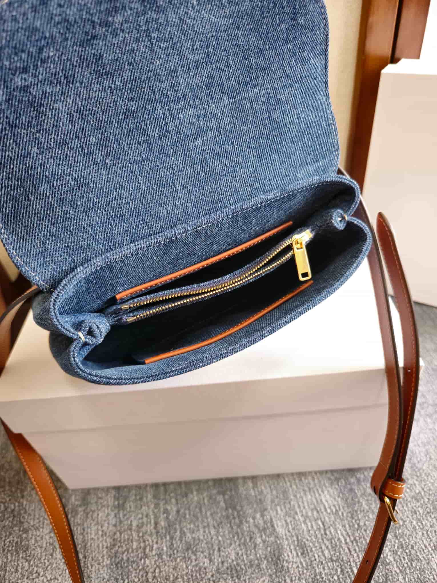 Celine Mini Teen Nino bag in Blue Denim High