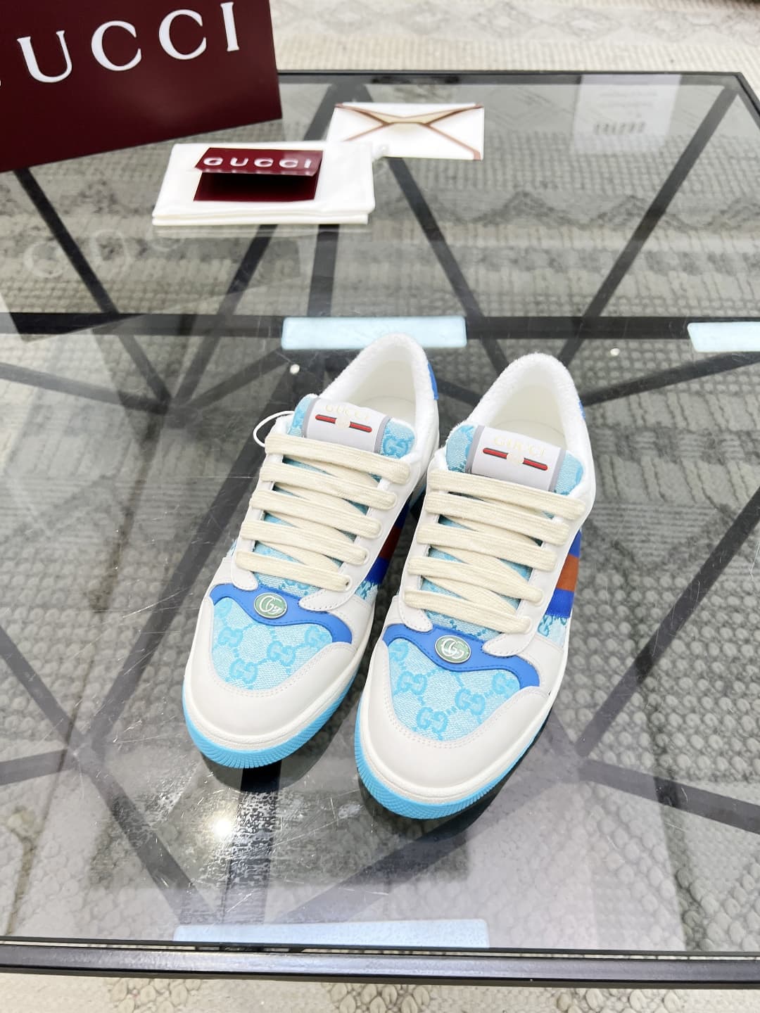 Gucci Double G Logo Rubber Slingback Sneaker  Shoes Men