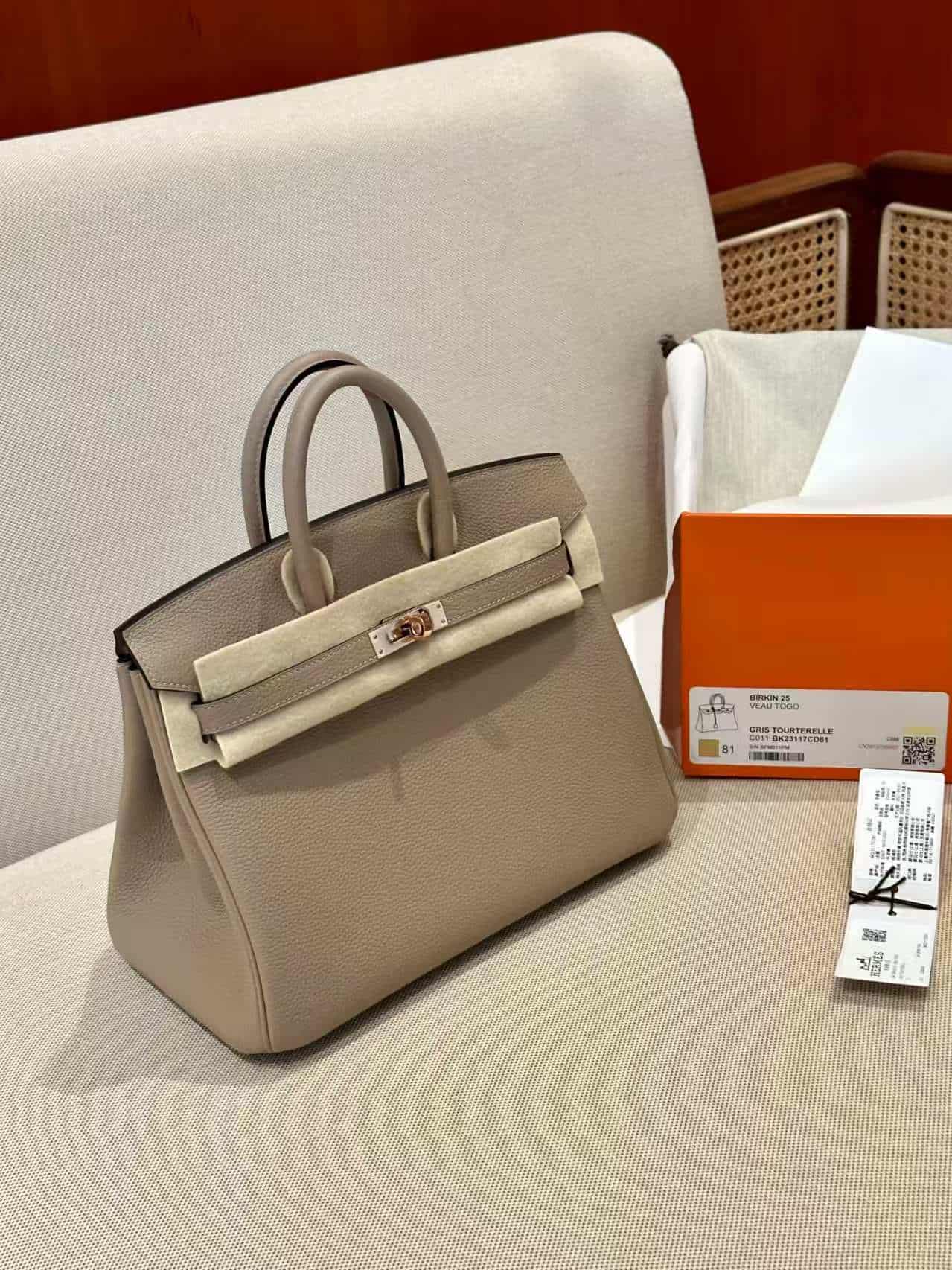 Hermes Birkin 25/30/35cm Bag Togo Leather Rose Gold Metal WAX High Customizing Style