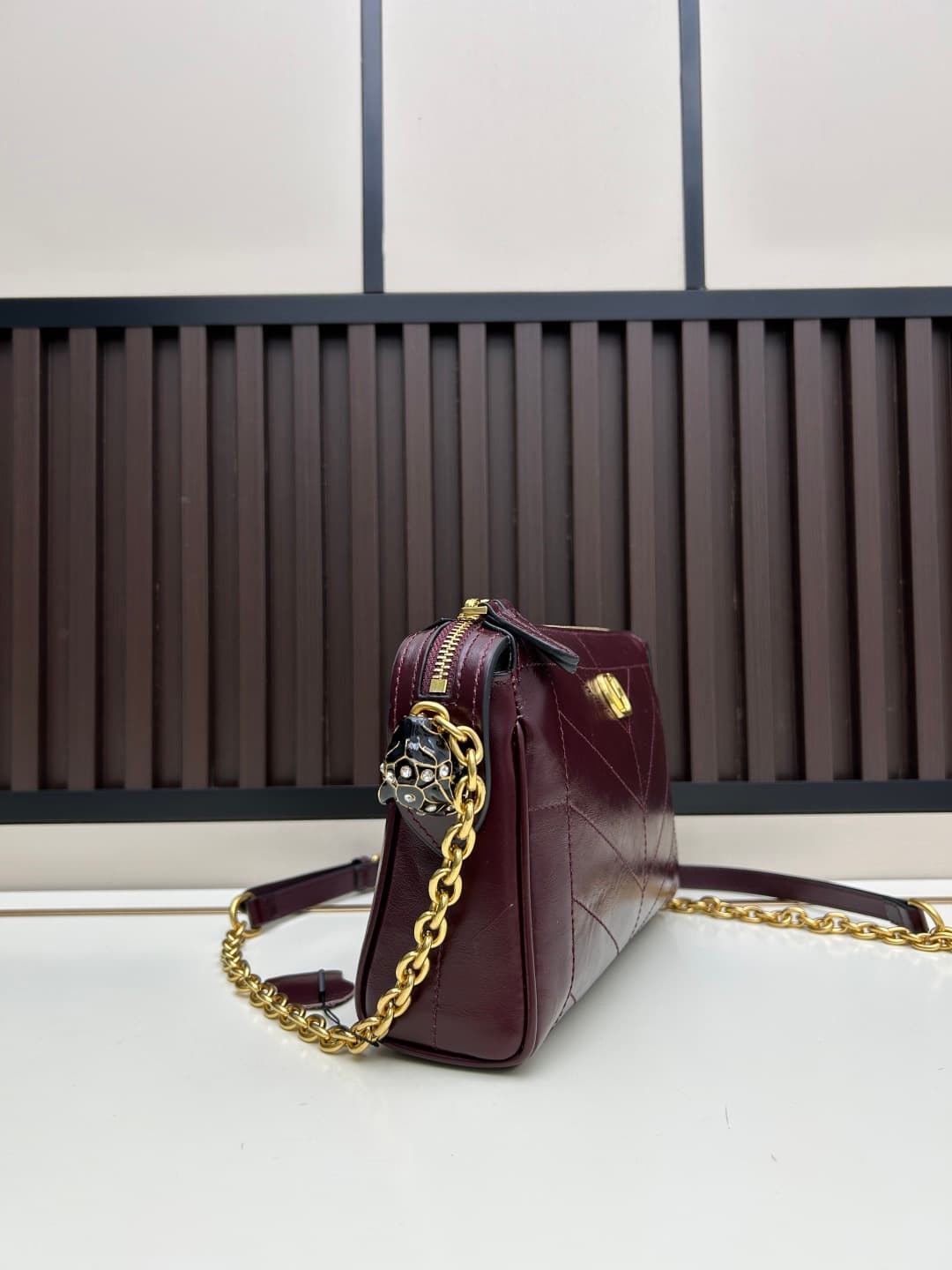Valentino VLogo Garavani Panthea Shoulder Bag Brown Leather Mid