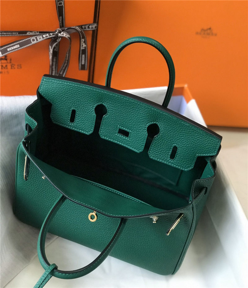 Hermes Birkin 25/30/35cm Bag Calfskin Silver/Gold Metal In  Vert Vertigo High