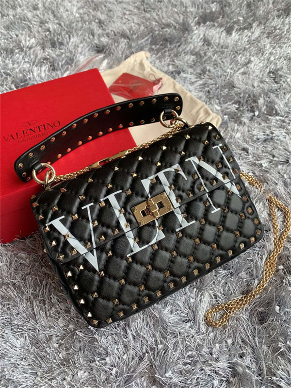 Valentino Spike Medium Bag Lambskin White High
