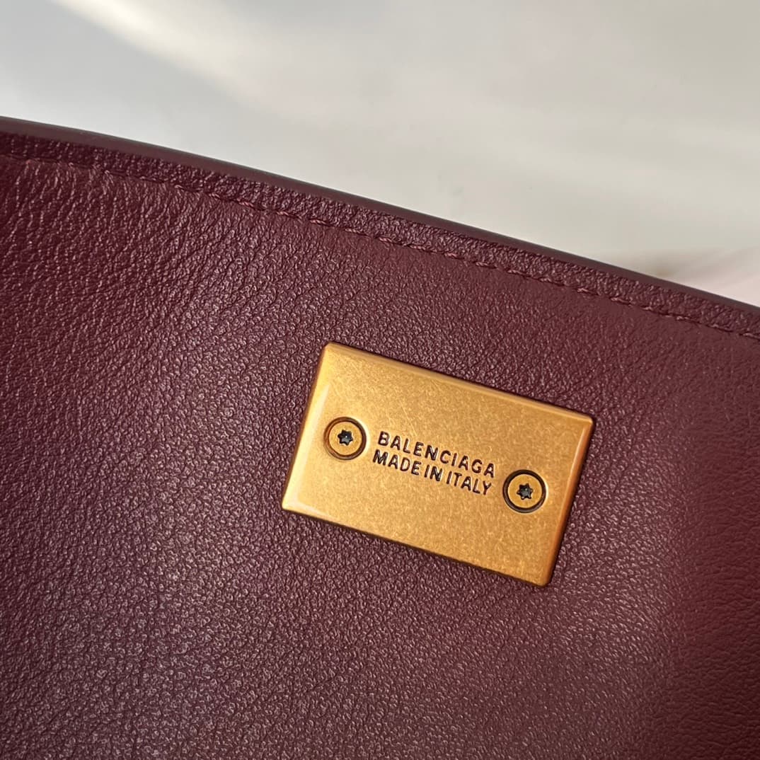 Balenciaga Rodeo Small Bag in Dark Burgundy Leather With Gold-Tone Metal TOP