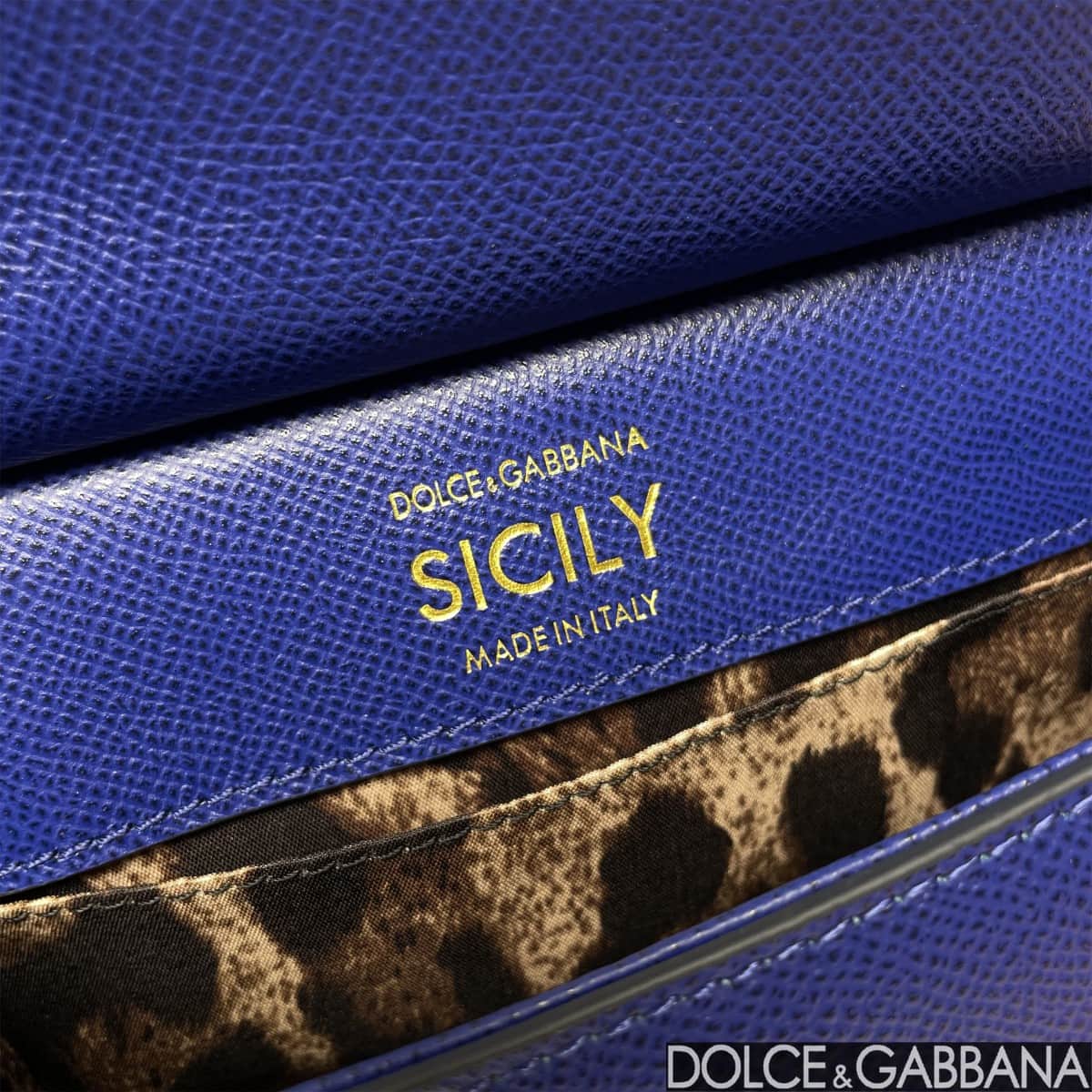 Dolce & Gabbana Miss Sicily top handle bag calfskin leather Royal blue high