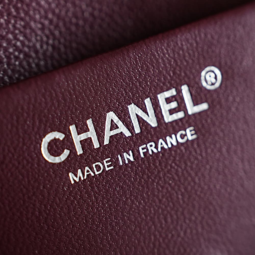 CHANEL Mini flap bag Grained Calfskin&Silver-tone metal Claret AS6573 A