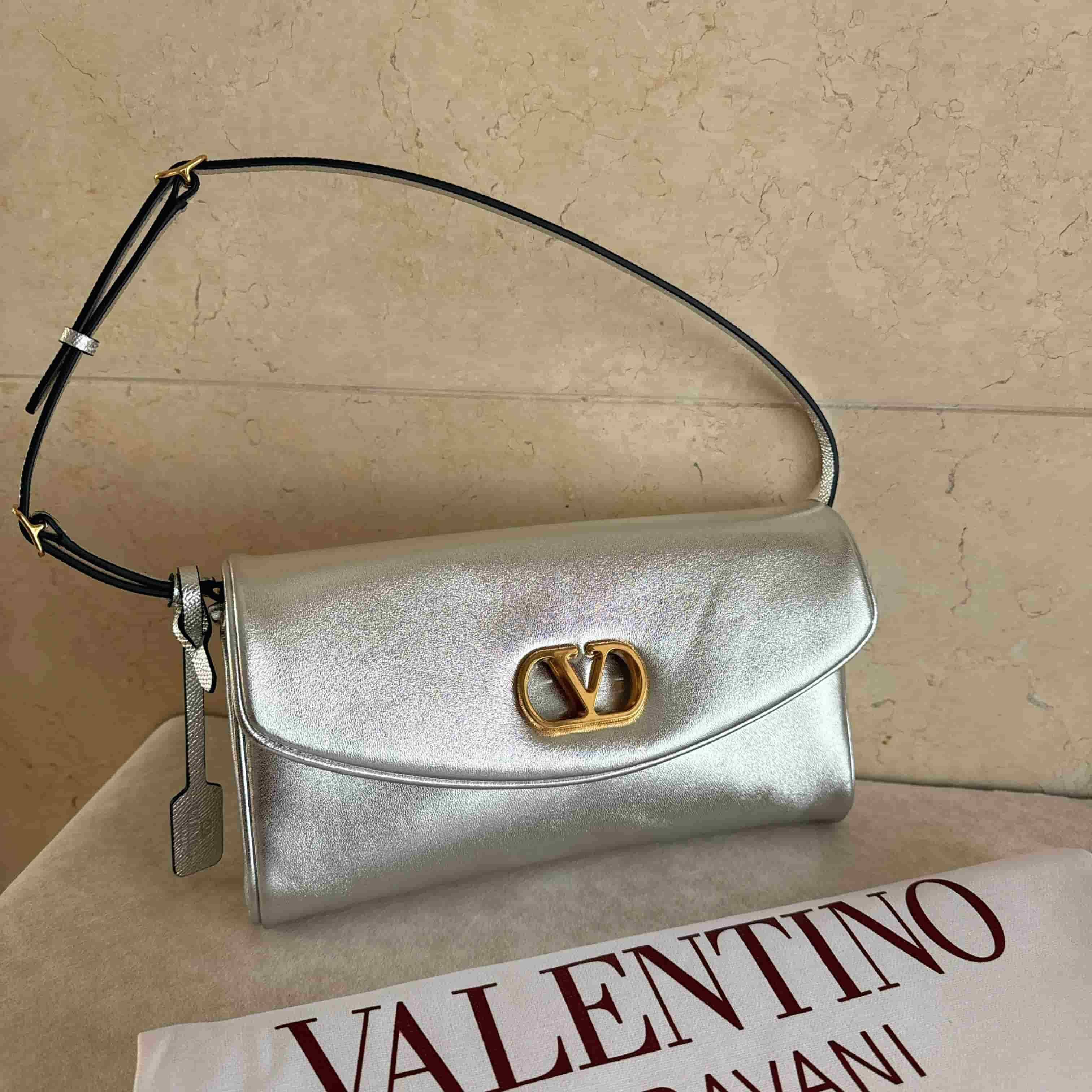 Valentino Garavani DeVain Small Shoulder Bag in Laminated Nappa Leather High