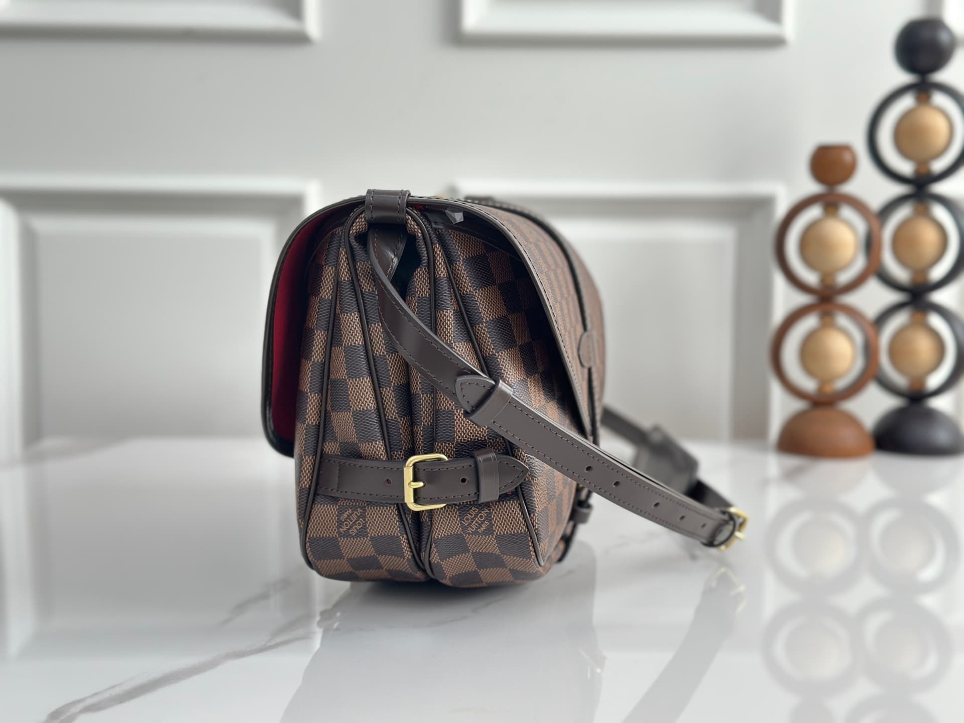 Louis Vuitton Damier Ebene Saumur messenger bag N48080 High