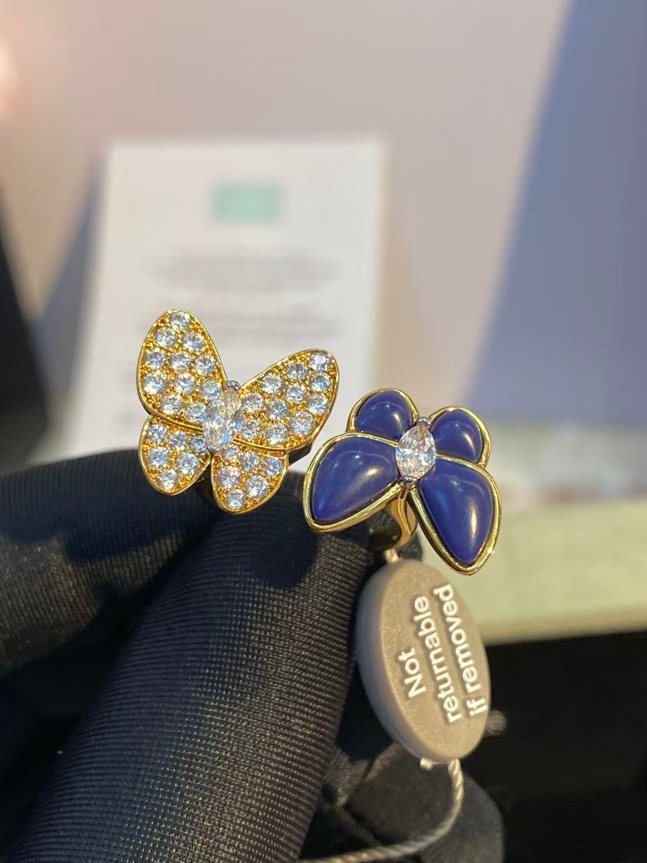 Van Cleef & Arpels Two Butterfly Ring High-end version V gold plating