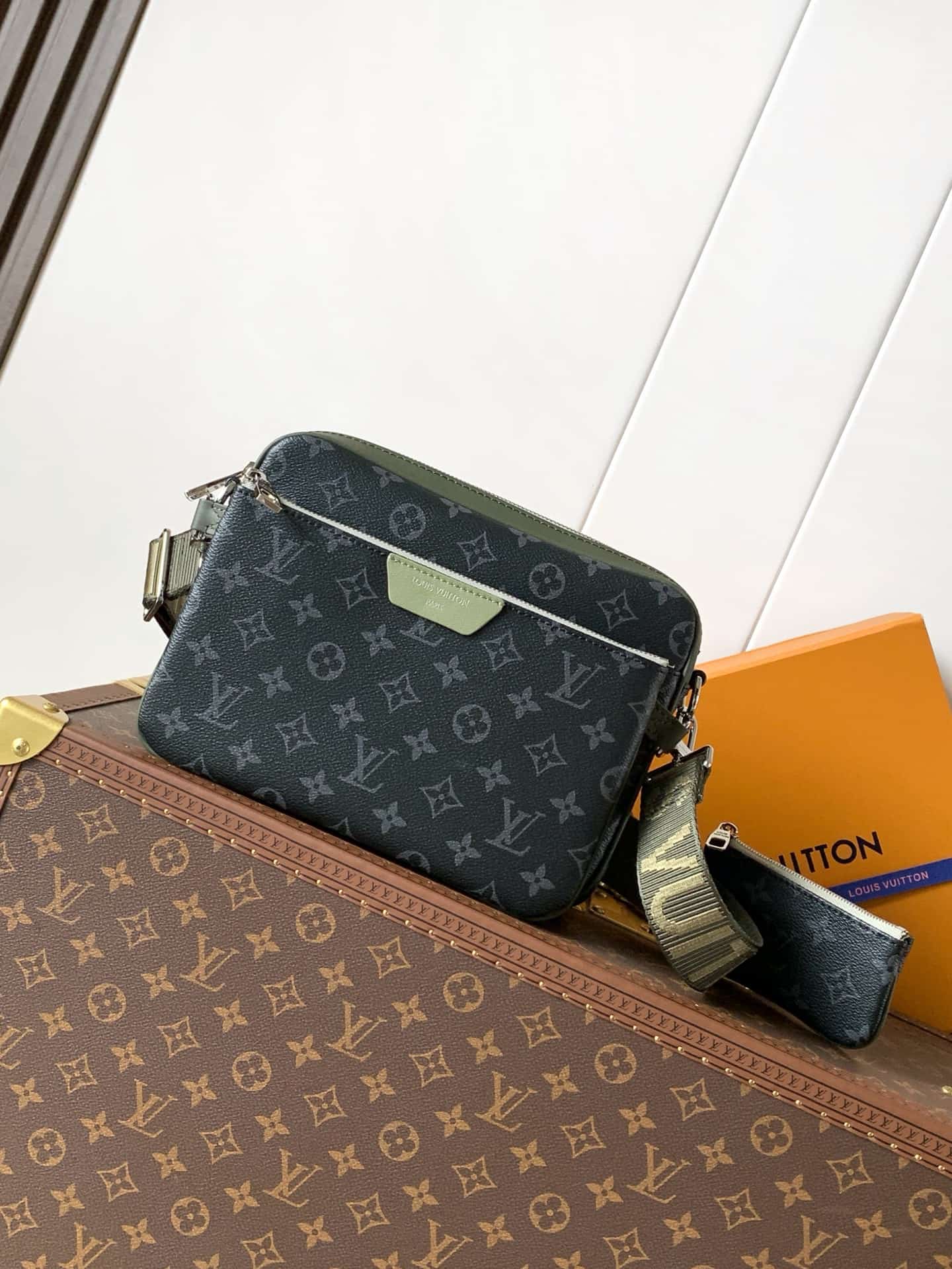 Louis Vuitton Trio Messenger Khaki Green Monogram Eclipse coated canvas M28628 High