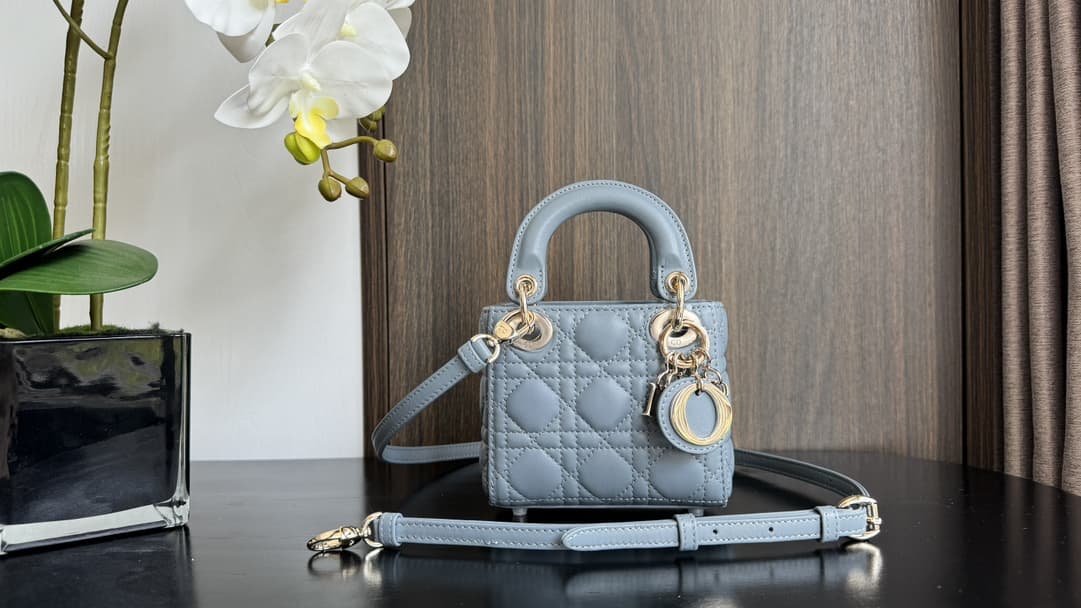 MICRO LADY Dior BAG Cannage Lambskin Blue High