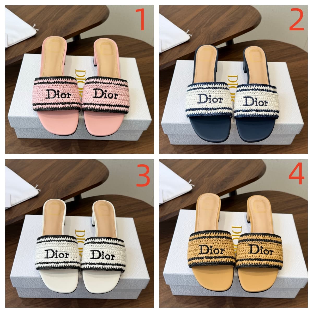 Dior Dioriviera Woven slides