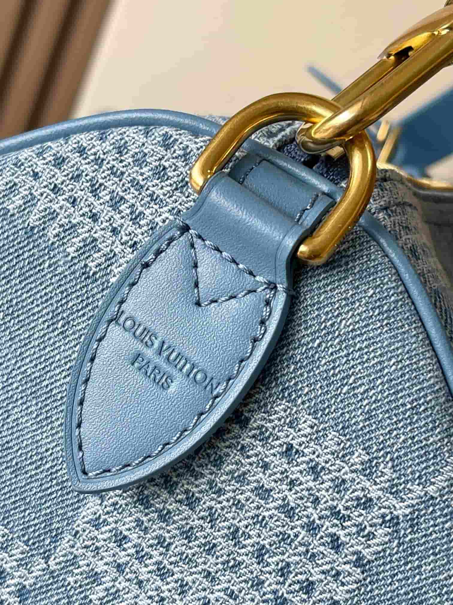 Louis Vuitton Speedy 30 Bandoulière Damier Denim Blue N00203 TOP