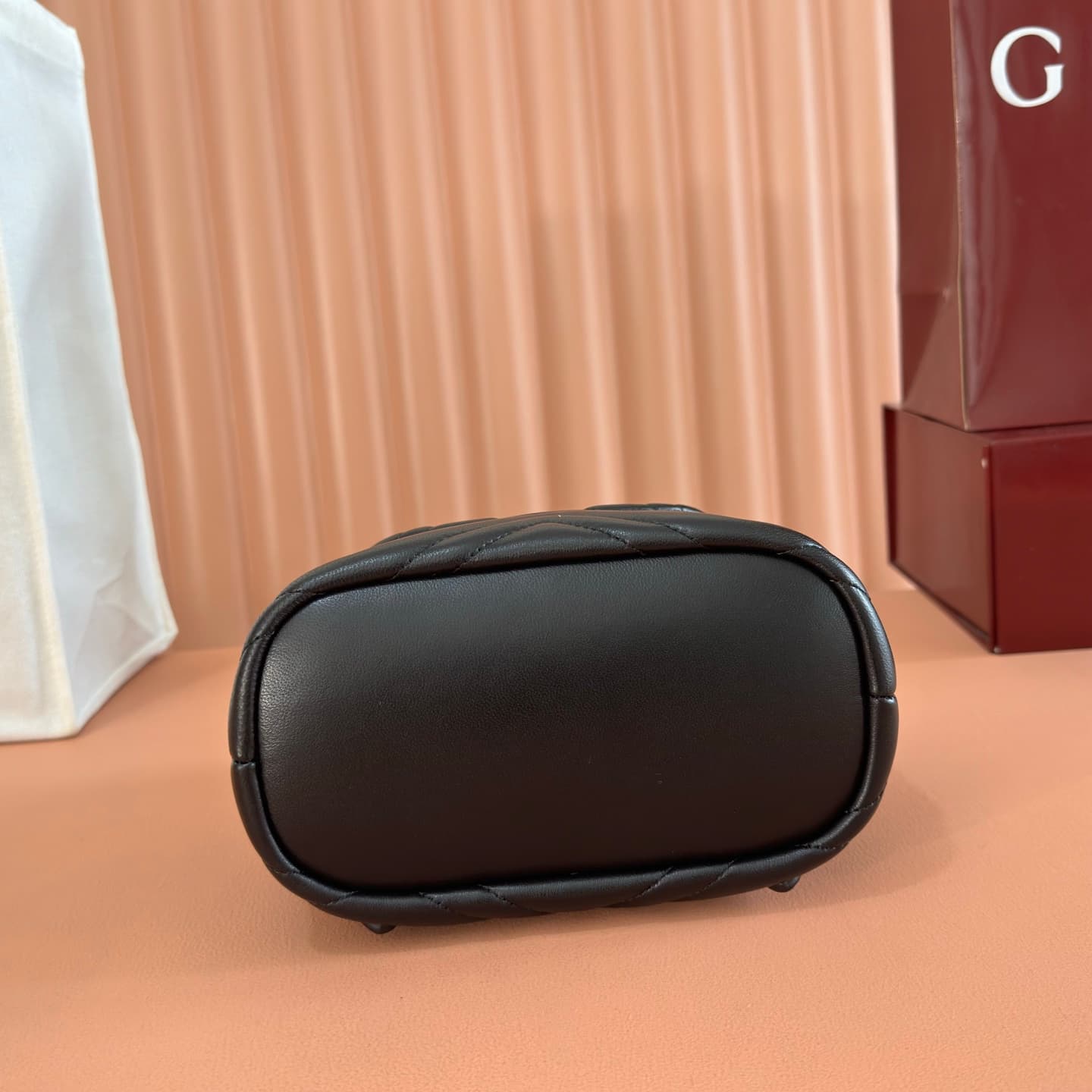 Gucci GG Marmont Mini Backpack Black Matelassé Chevron Nappa Leather 855921 High
