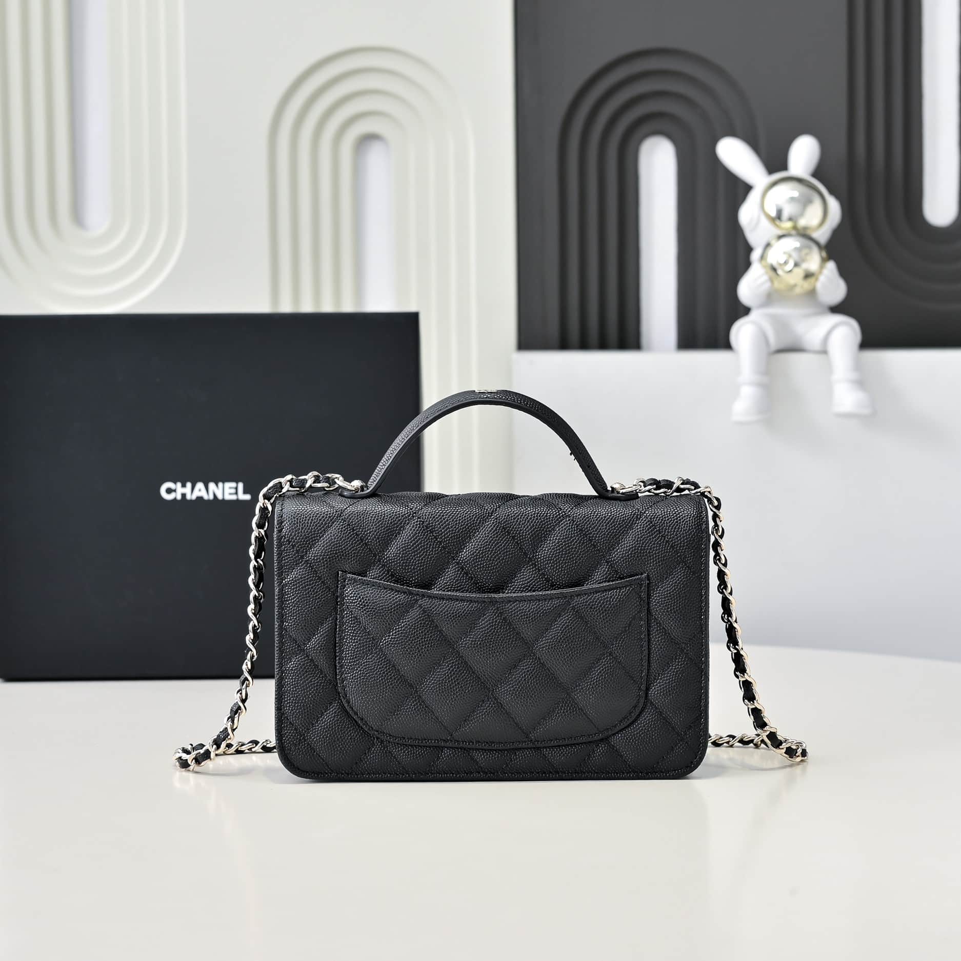 Chanel Wallet on Chain Grained Calfskin & Gold-Tone Metal Black AP4401 A
