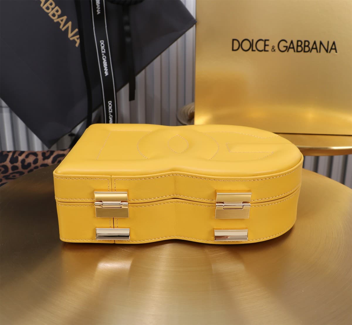 Dolce & Gabbana yellow leather DG Logo handbag high