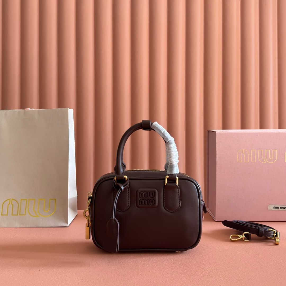 Miu Miu Arcadie Calfskin leather bag 5BB123 Briarwood TOP