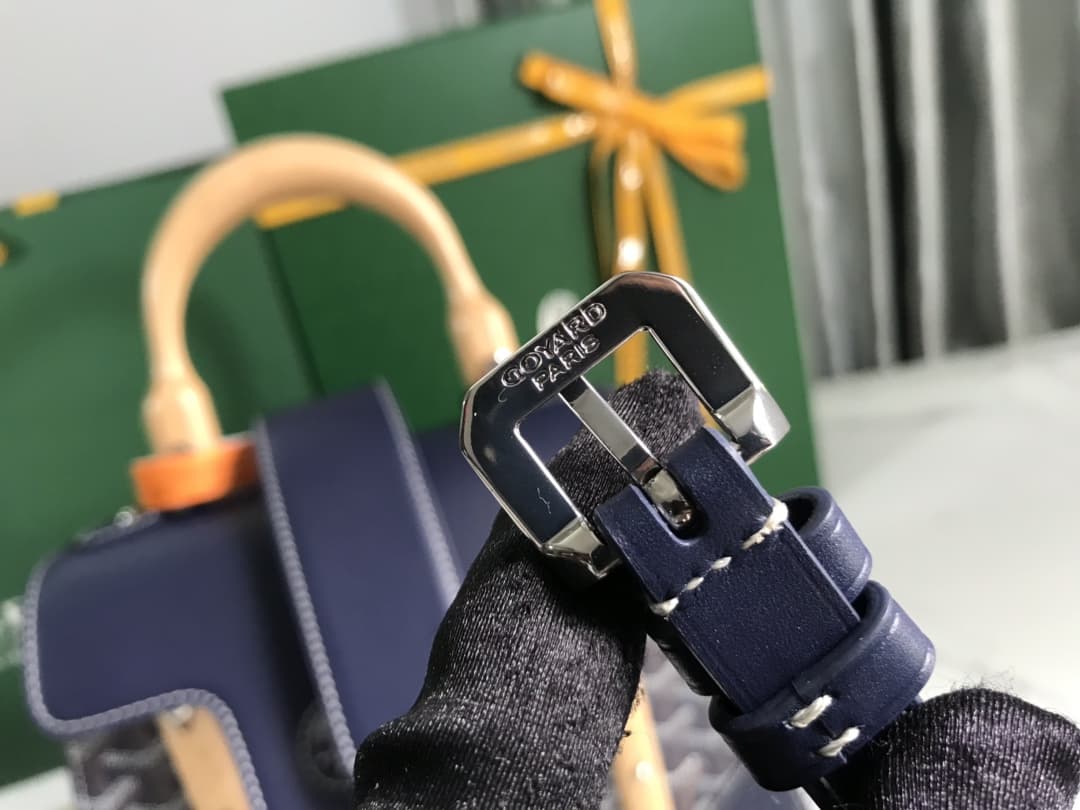 Saïgon PM Bag Goyardine Canvas & Clamecy Cowhide Navy High