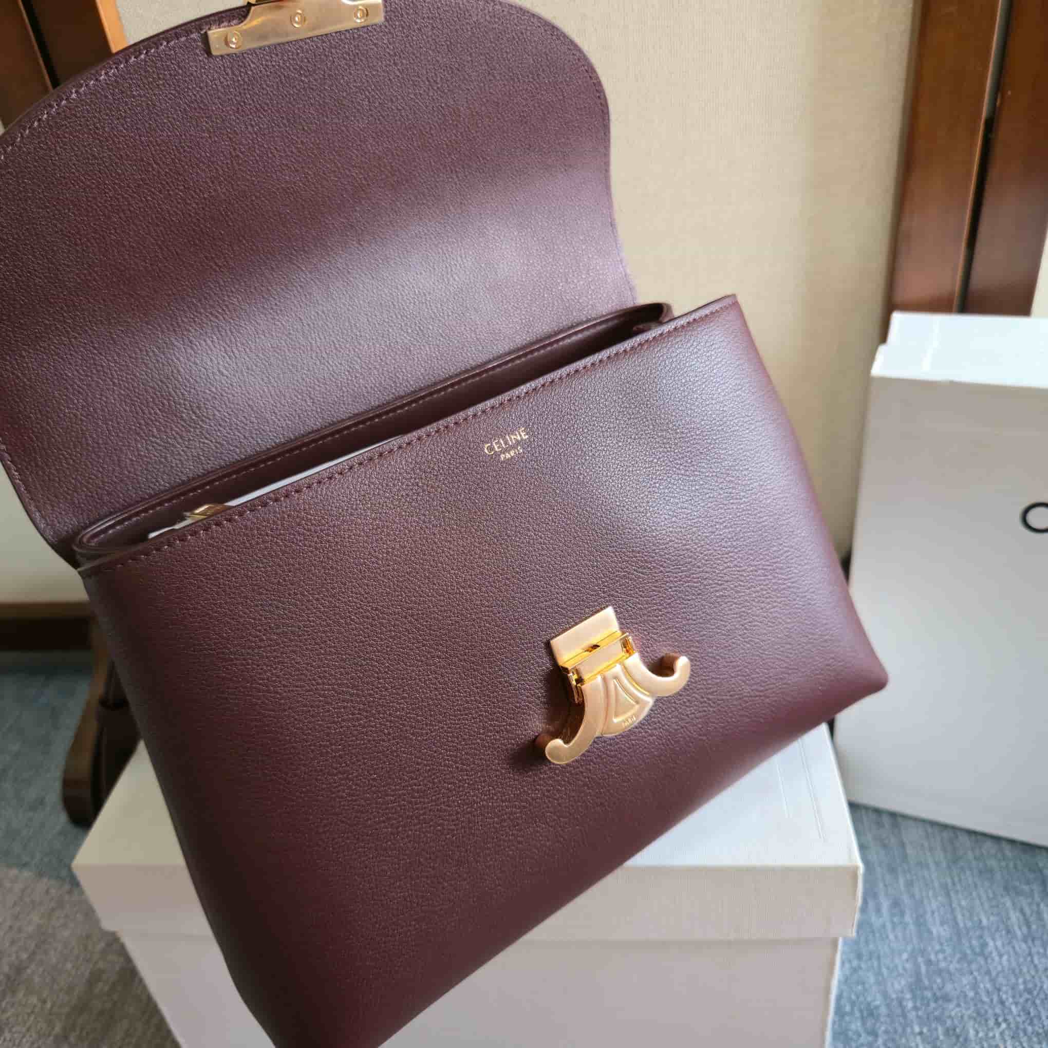 Celine Small Nino bag in Drak Brown Supple Calfskin High
