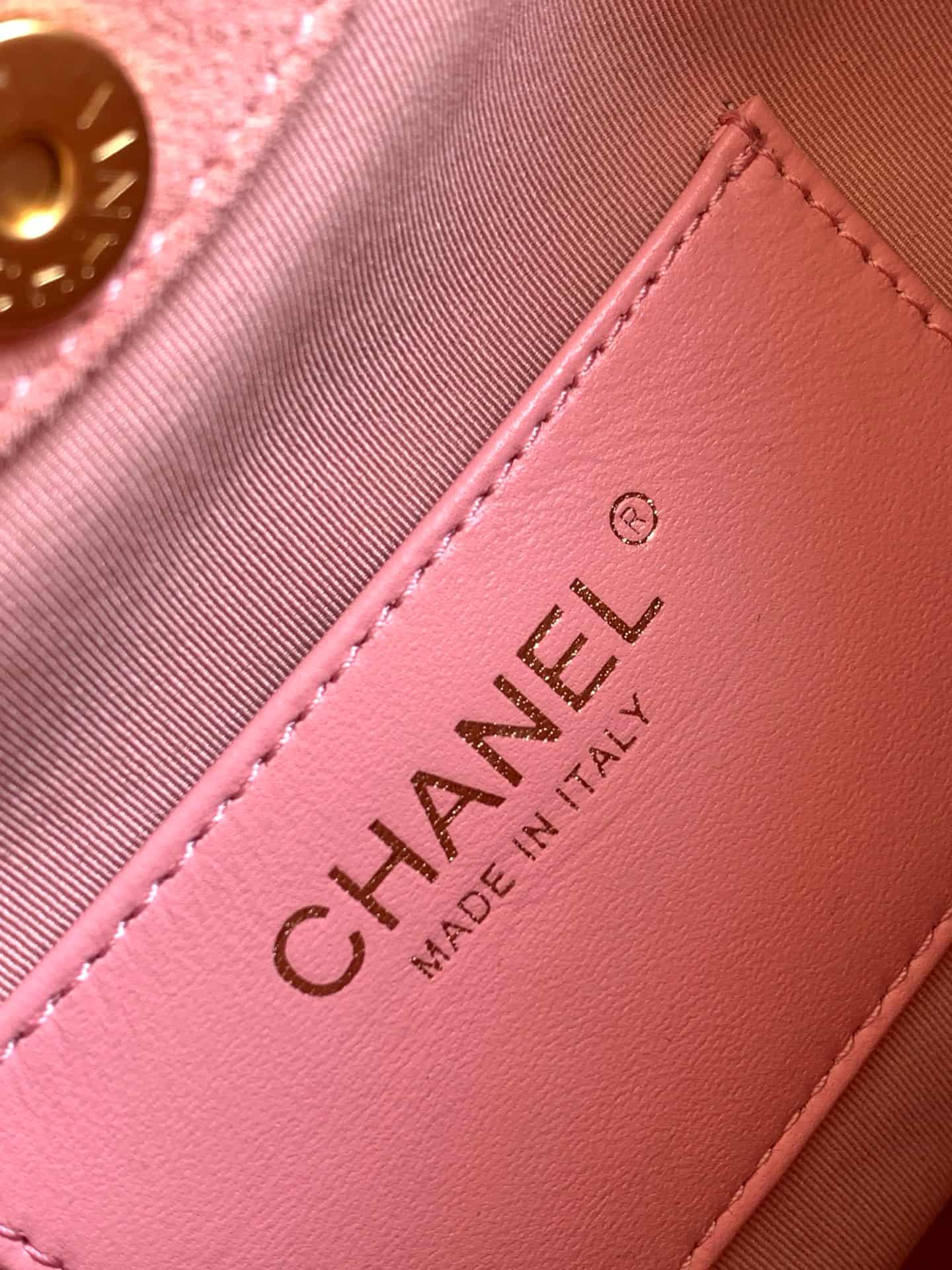 Chanel Medium Hobo Bag Suede Calfskin Turtoise-Shell Effect Plexi & Gold-Tone Metal Pink AS6010 High