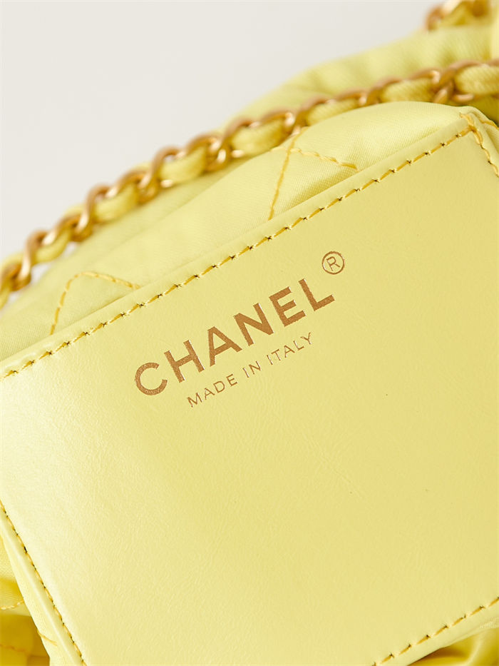 Chanel 22 MINI HANDBAG Canvas & Gold-Tone Metal Yellow AS3980 A