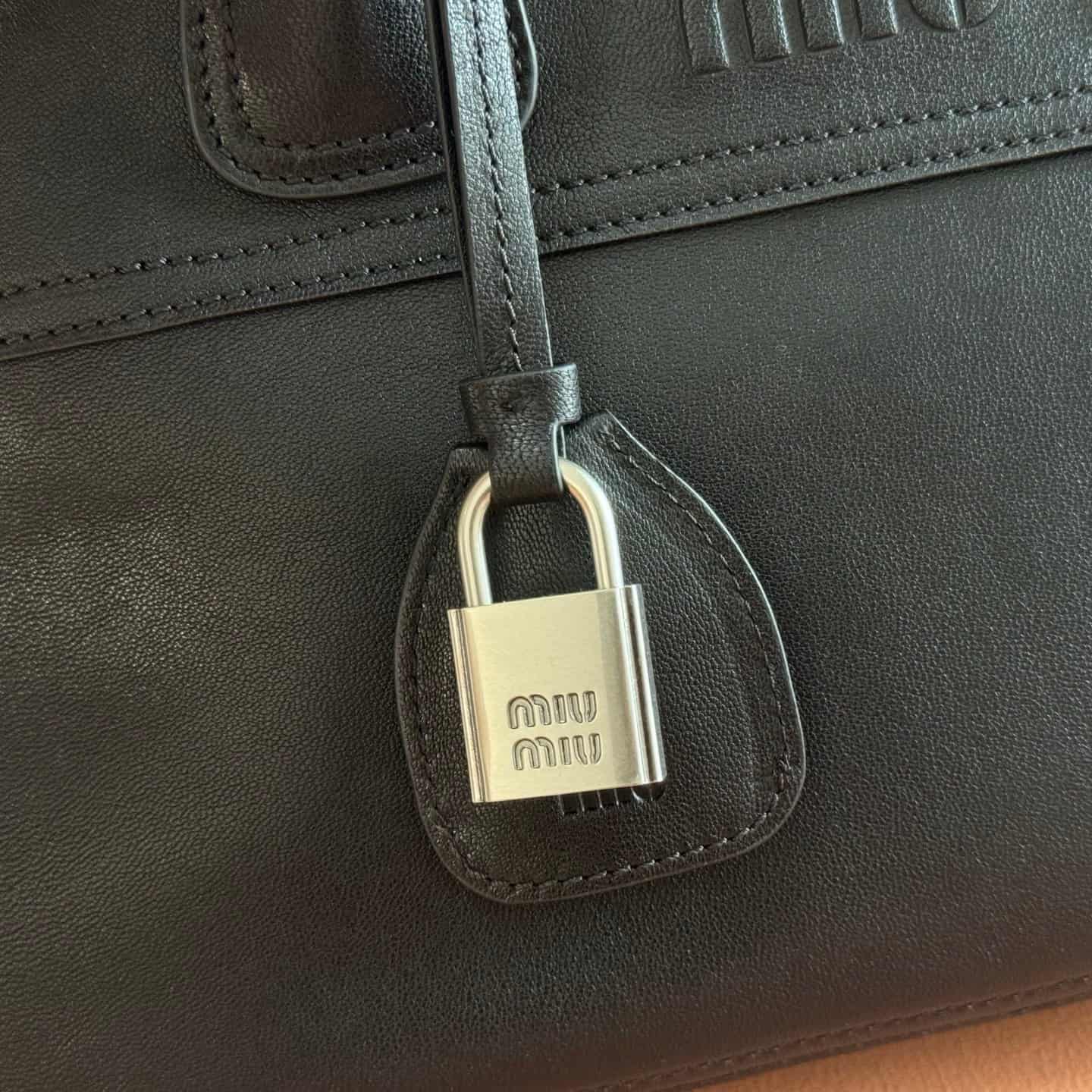 Miu Miu Vivant nappa leather bag Black 5bb199 TOP