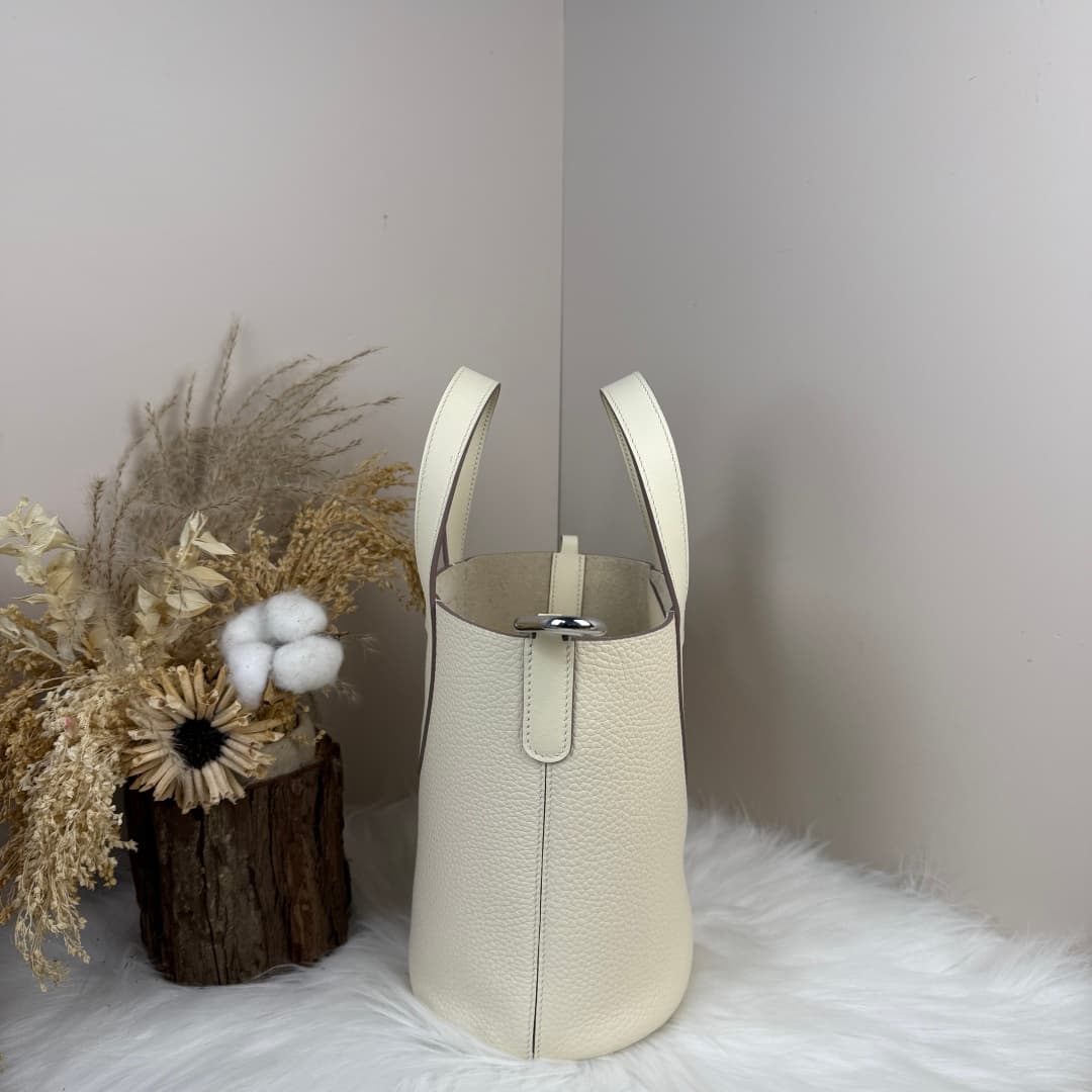 Hermès Picotin In-The-Loop 18 bag Silver/Gold Metal Craie Wax High