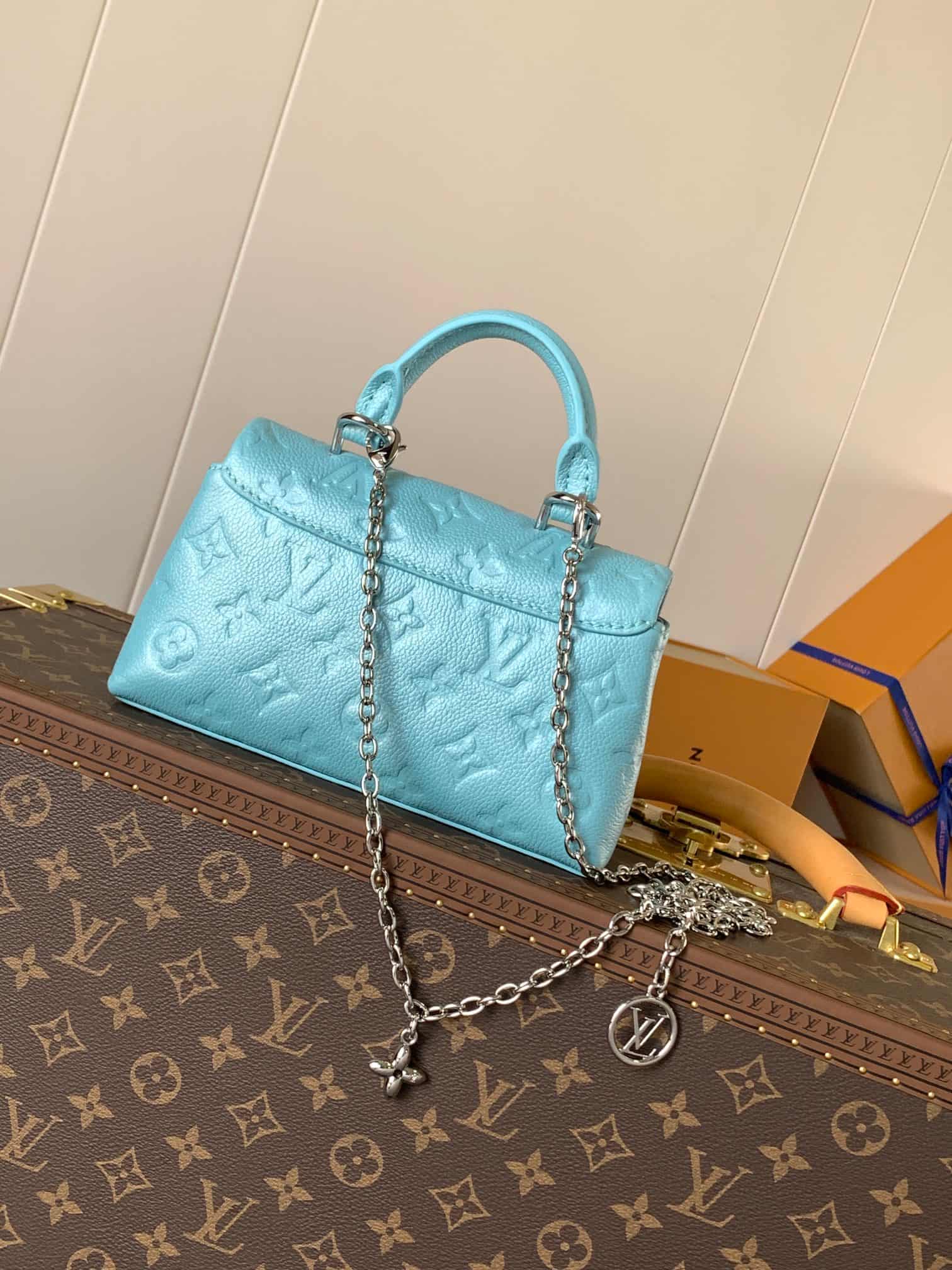 Louis Vuitton Nano Madeleine Azur Frost Supple grained cowhide leather M12211 High