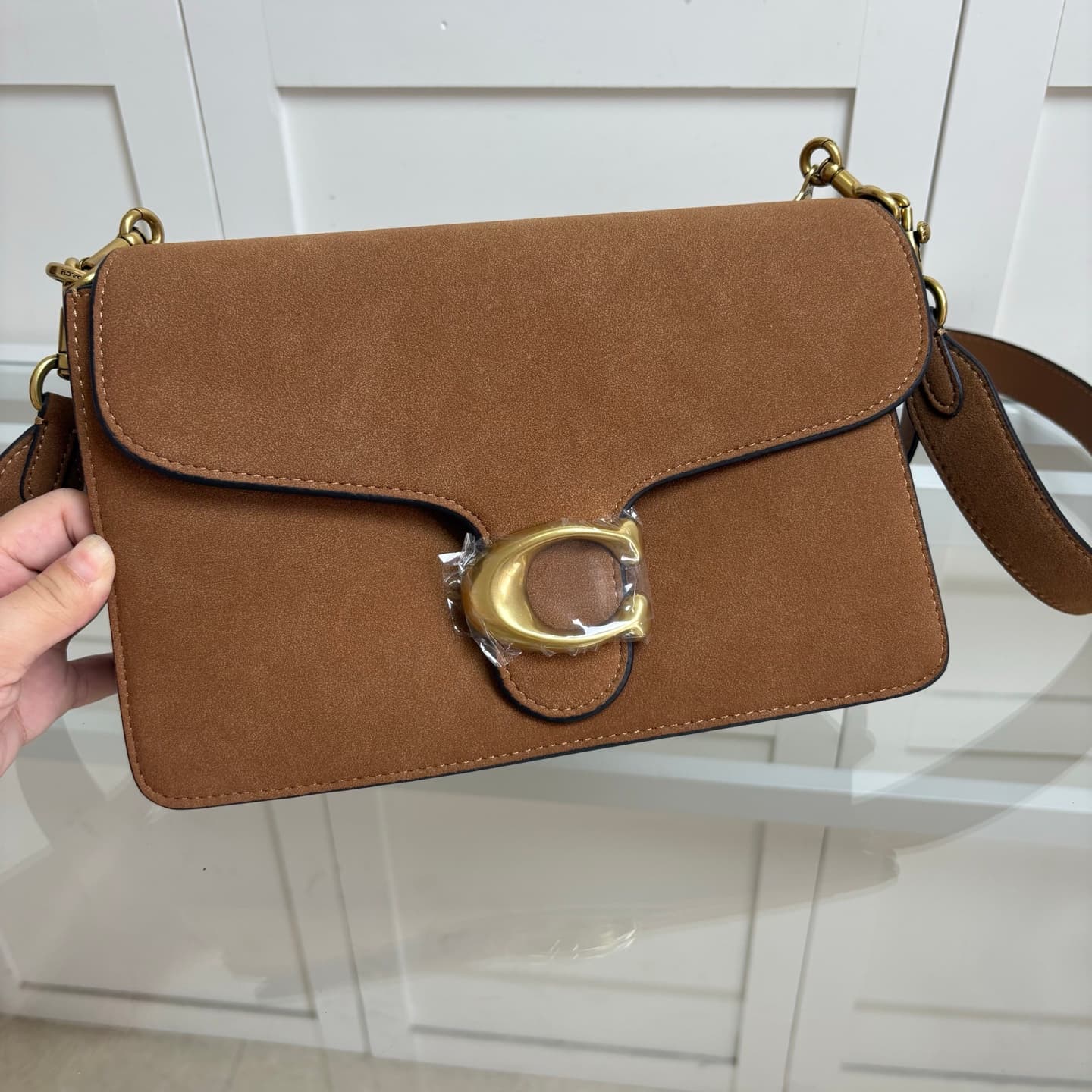 Coach Small Chain Tabby Shoulder Bag  Brown Suede High