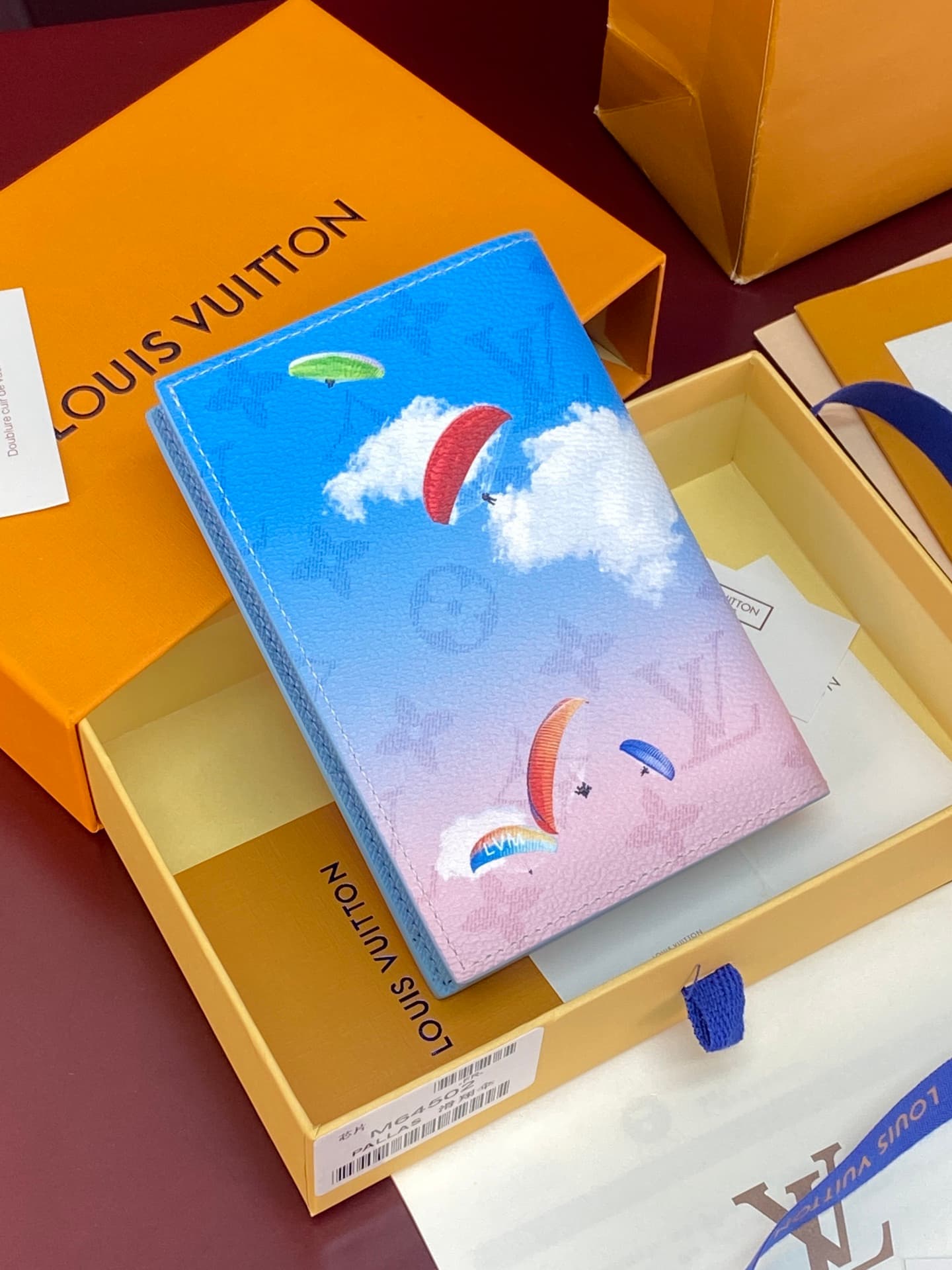Louis Vuitton Passport Cover Paragliding Blue Monogram coated canvas M28807 High