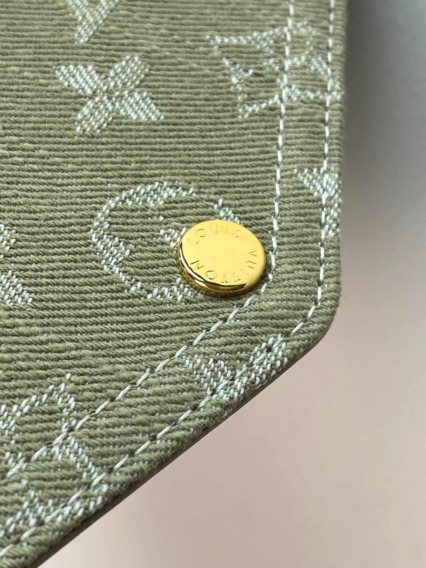 Louis Vuitton Sarah Wallet Khaki Denim M28280 High