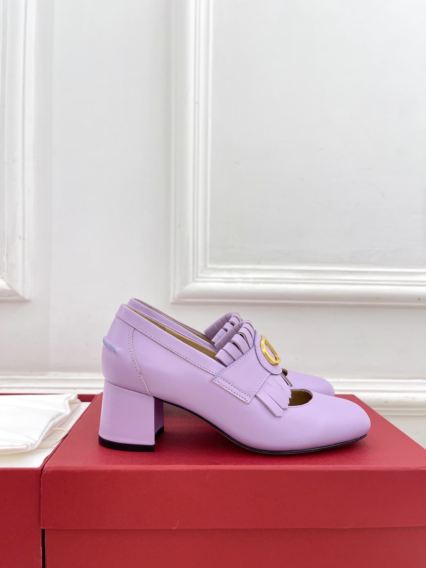 Valentino Vlogo Signature Fringed Calfskin Pump Shoes Women