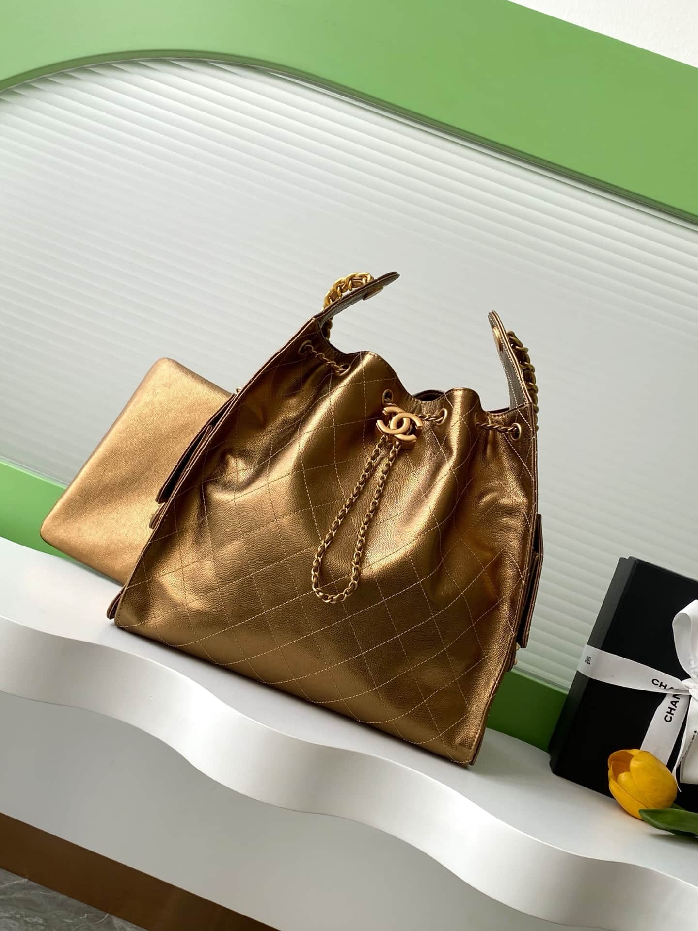 Chanel 25 Medium Hobo Medium handbag AS5311 Grained Calfskin & Gold-tone Metal Dark Gold A