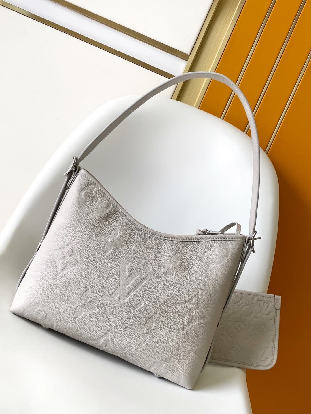 Louis Vuitton CarryAll PM Monogram Empreinte Leather M12917 Brume Gray High