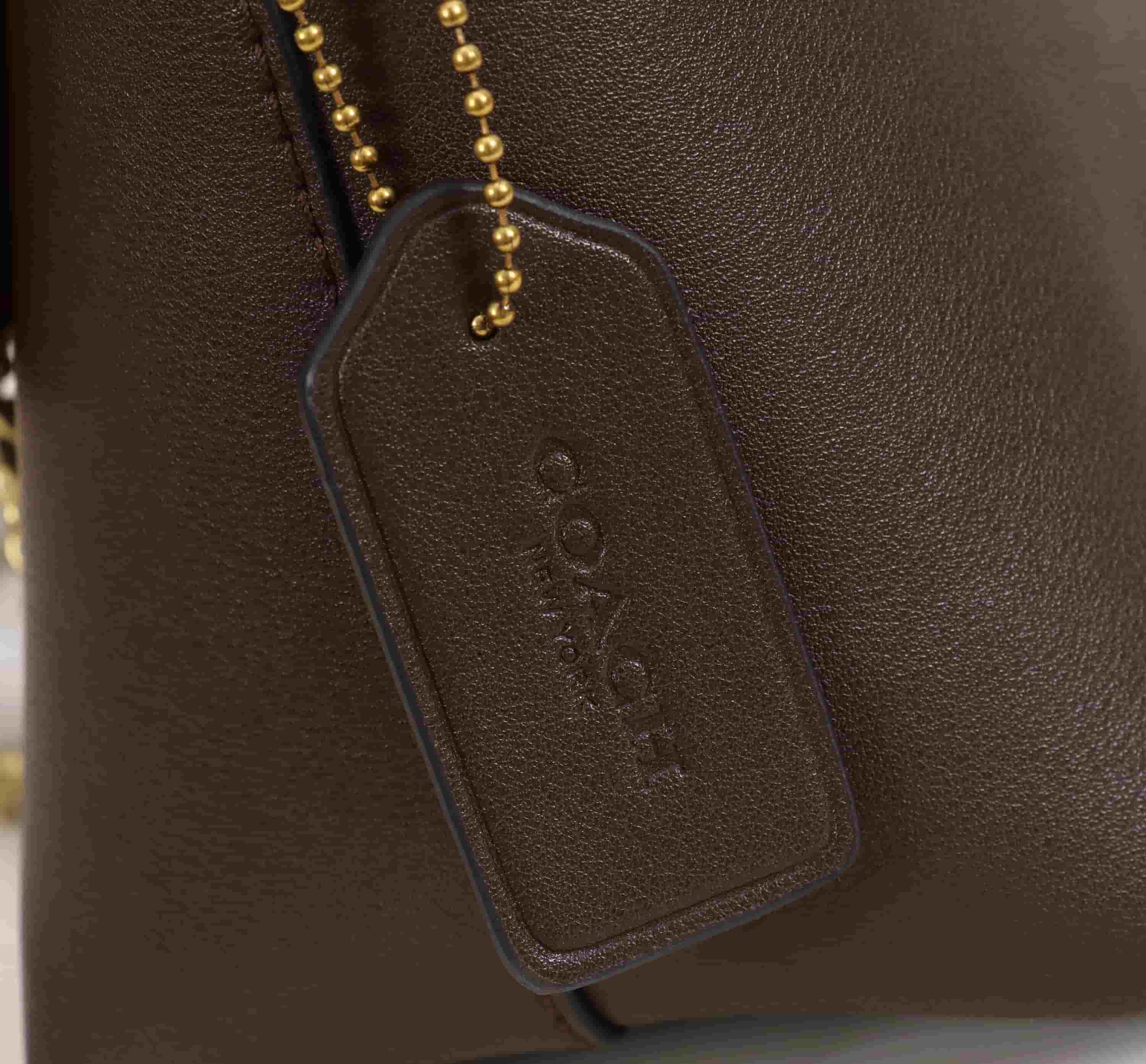 Coach Chelsea Shoulder Bag 30 With Chain in Brown Leather High