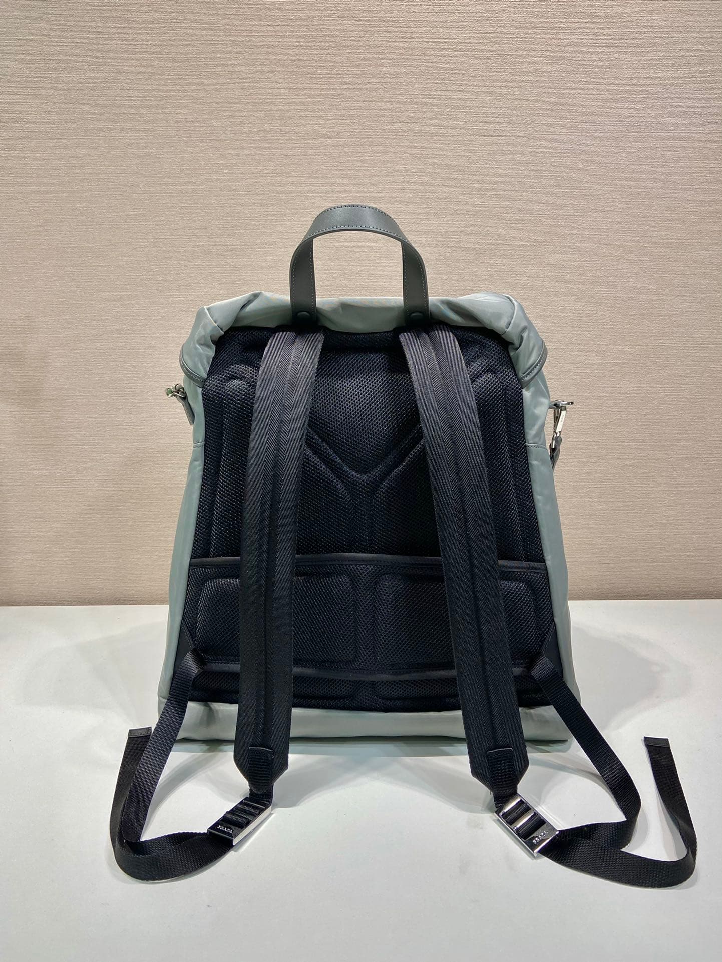 Prada Re-Nylon and leather backpack Light Ice Blue 2VZ108 High