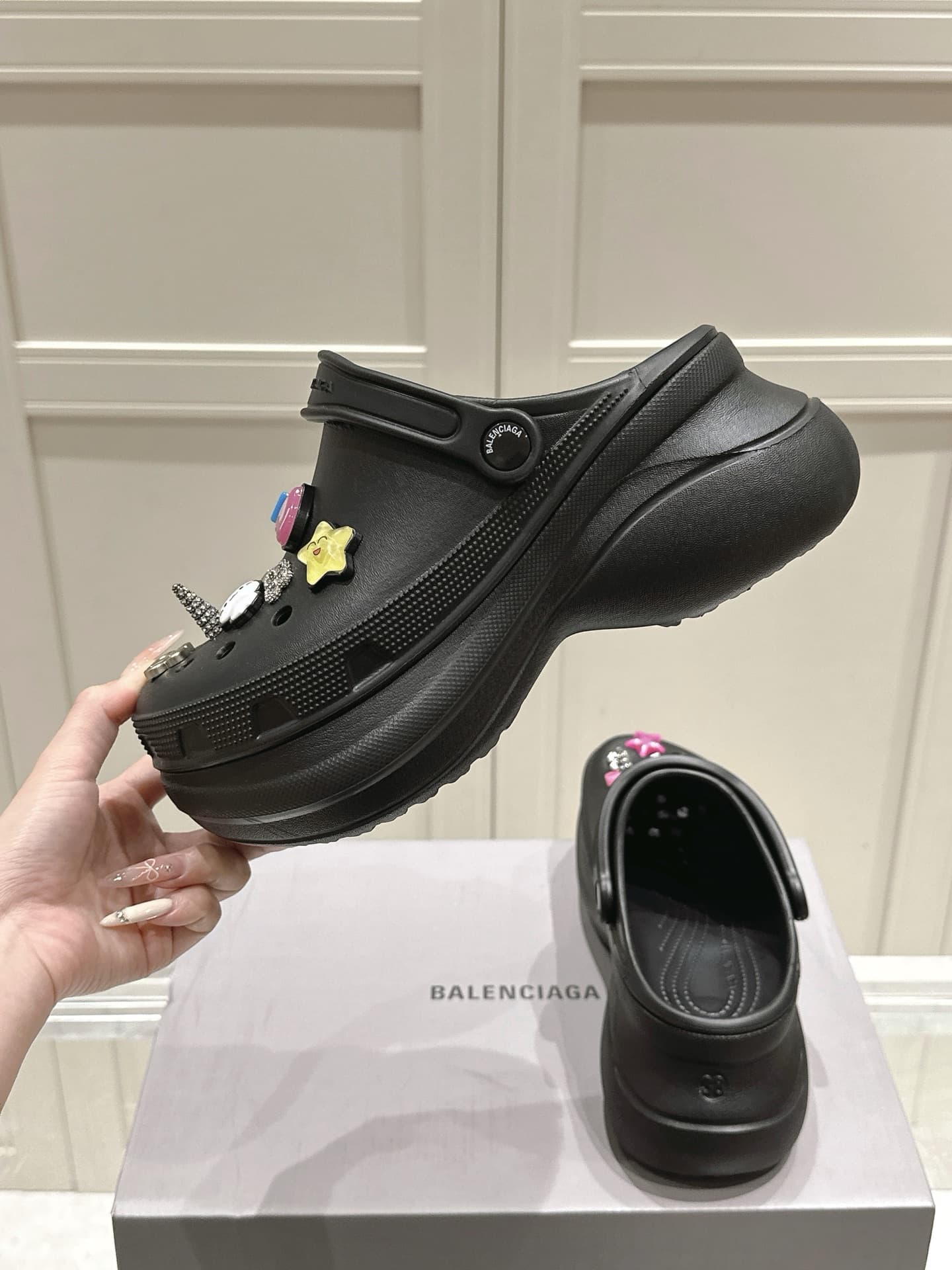 Balenciaga Women's Crocs Mule Jibbitz