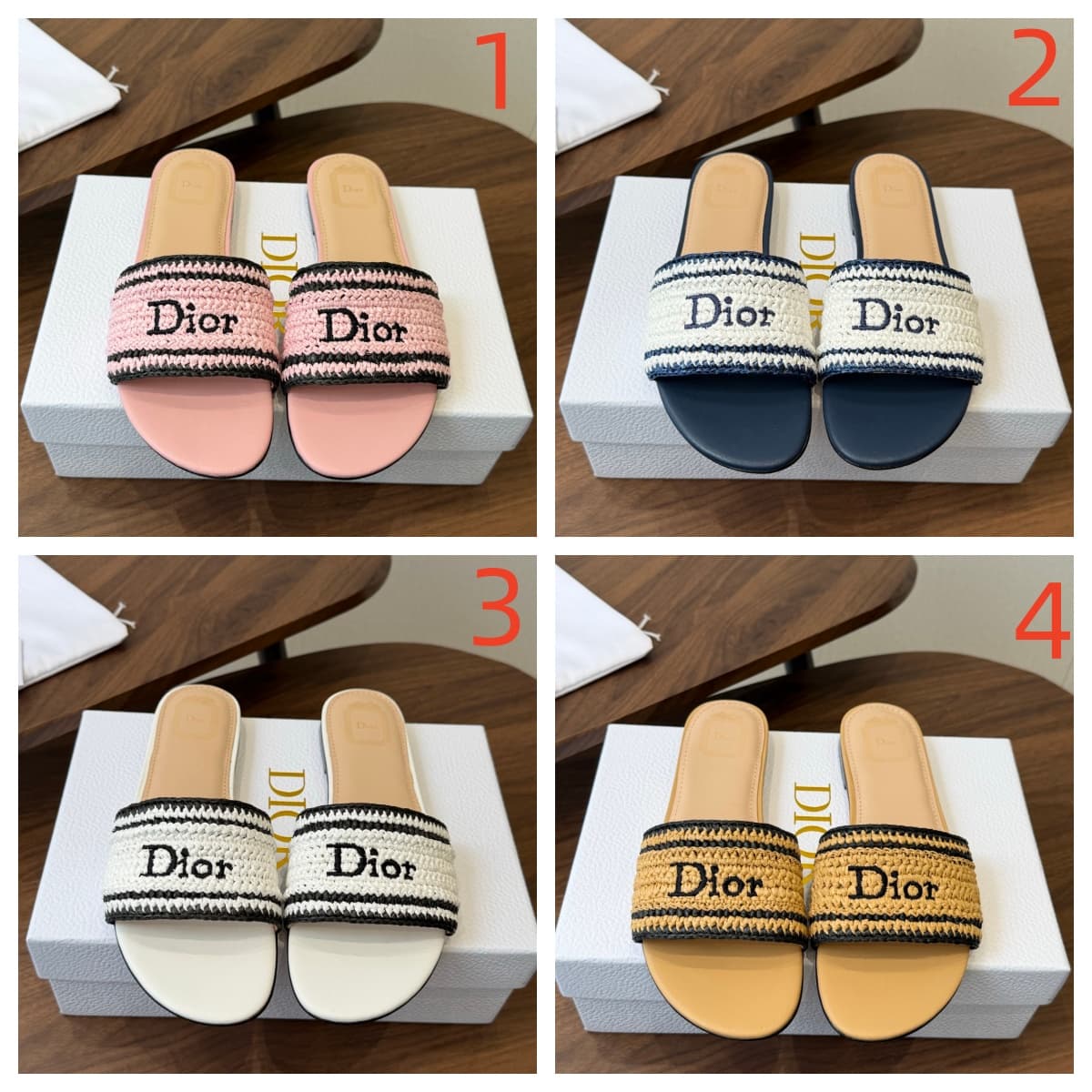 Dior Dioriviera Woven slides