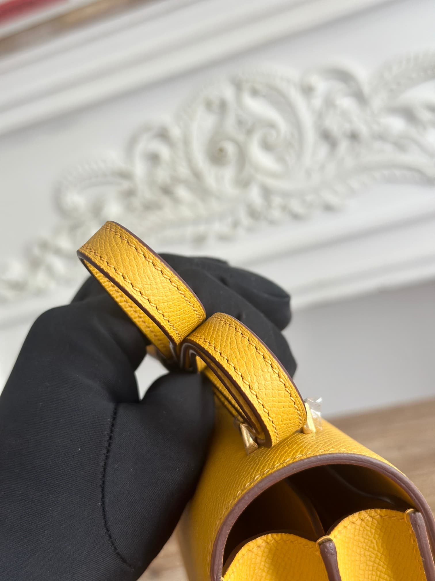 Hermes Mini Constance 18cm Epsom Bag WAX Jaune Ambre High
