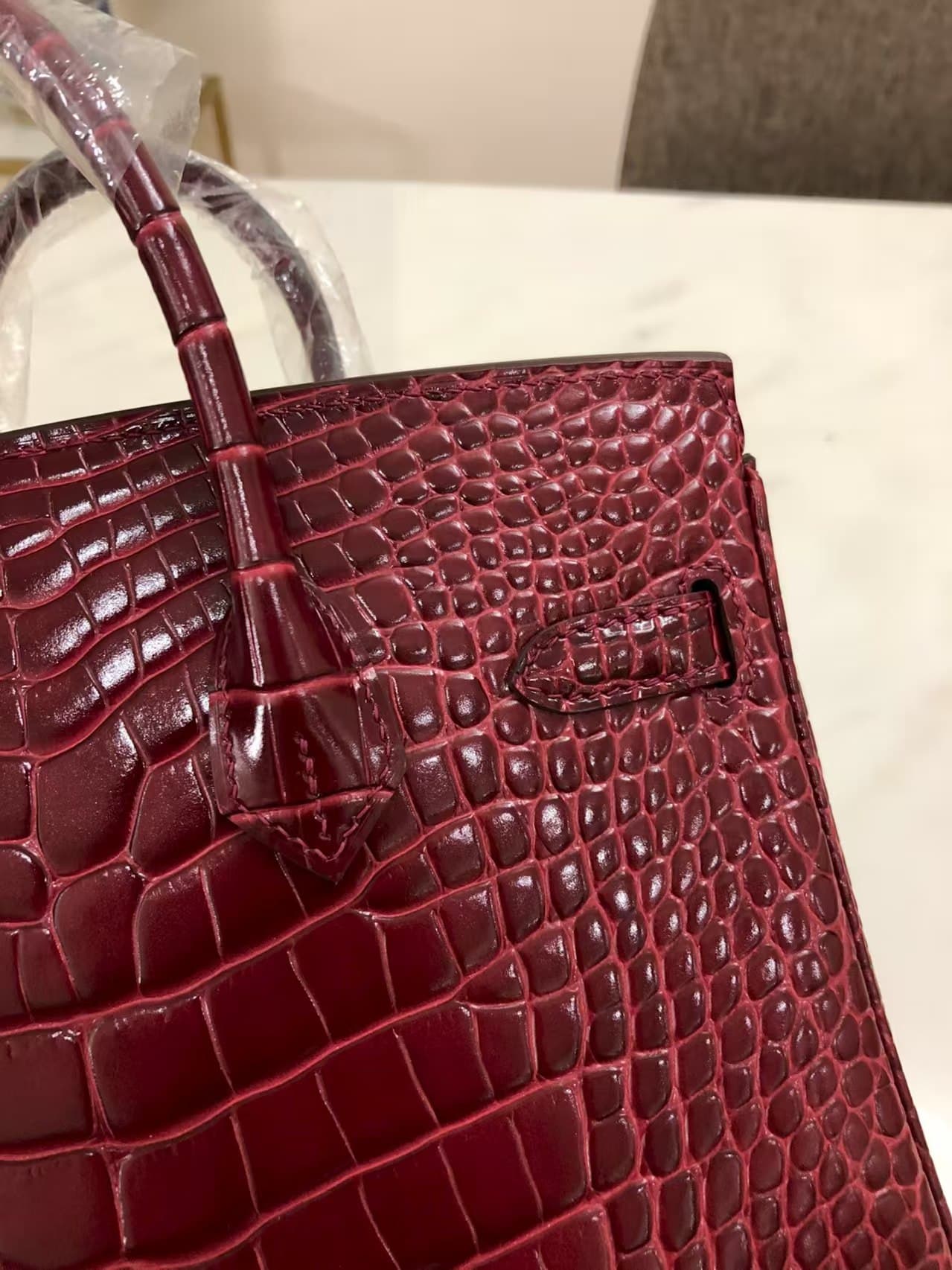 Hermes Birkin 25/30/35cm Bag Crocodile Leather In Burgundy WAX High Customizing Style