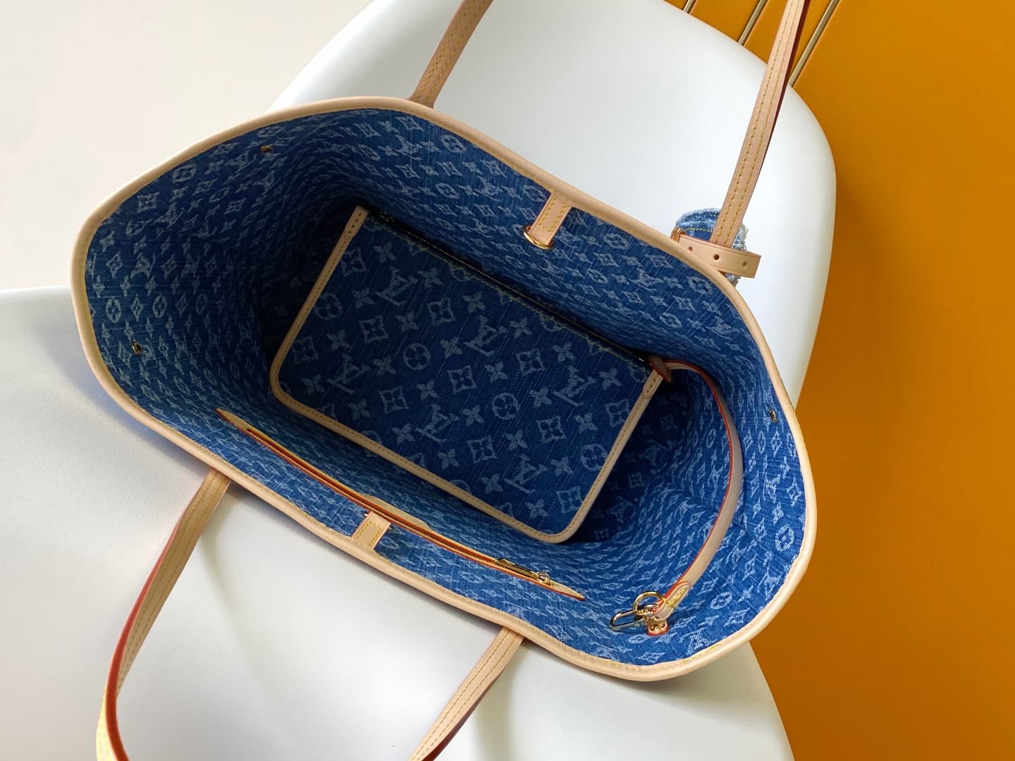 Louis Vuitton Neverfull MM Denim Blue M13192 High