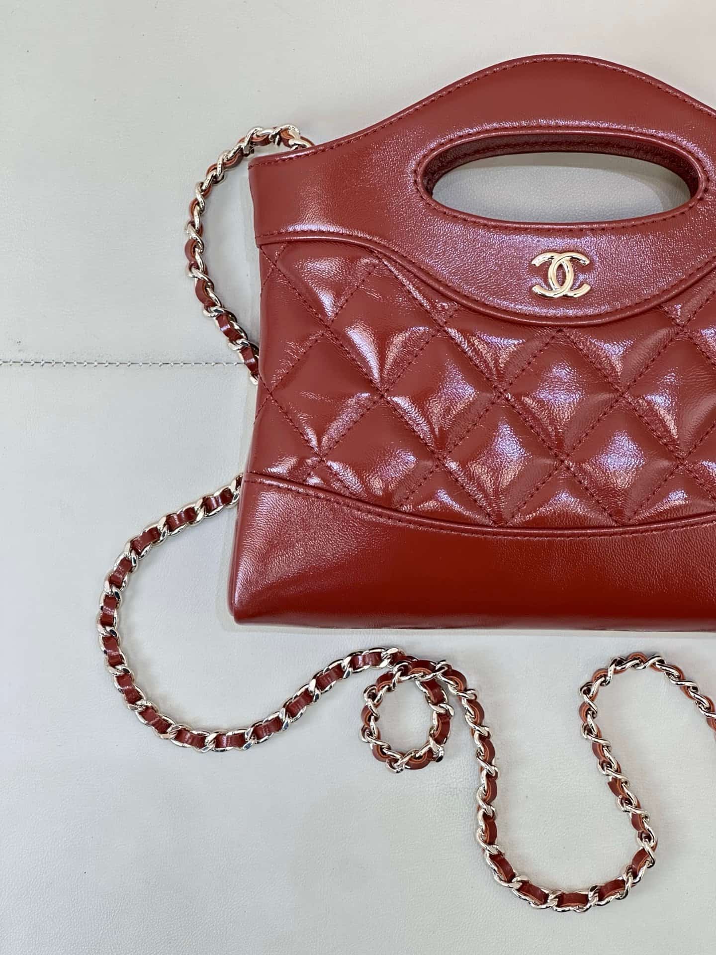 Chanel Clutch with chain Lambskin & Gold-Tone Metal AP3656 Claret TOP