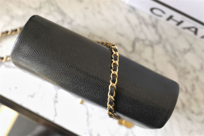 Chanel SMALL FLAP BAG Grained Shiny Calfskin & Gold-Tone Metal TOP