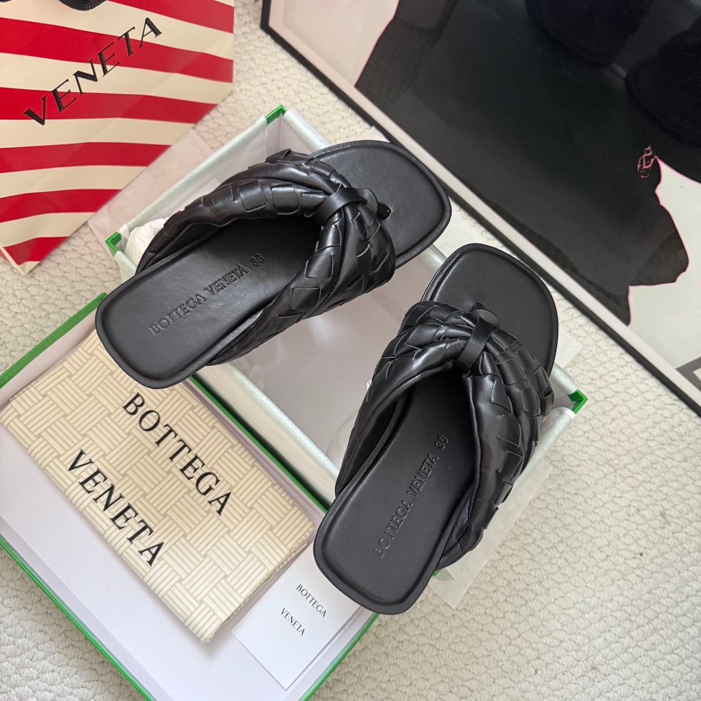 Bottega Veneta Salsa Flat Thong Sandals Women Men