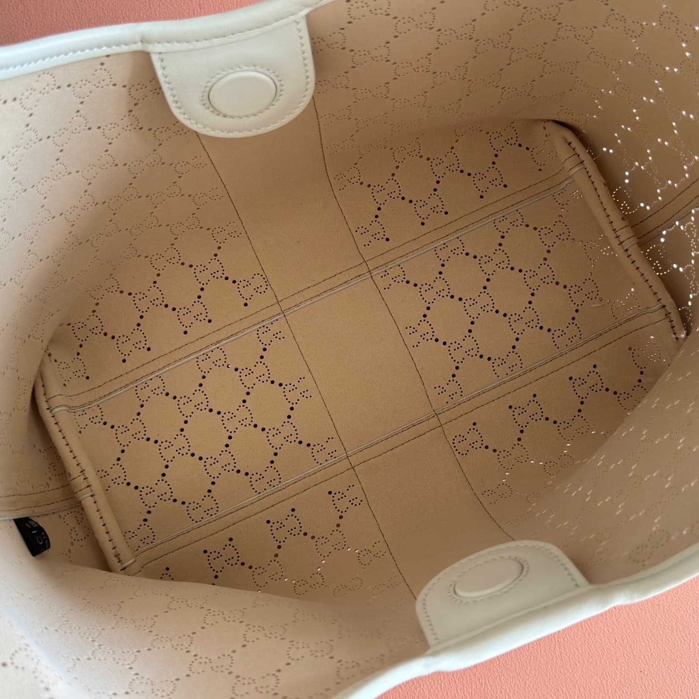 Gucci Giglio small tote bag white GG leather 860845 High