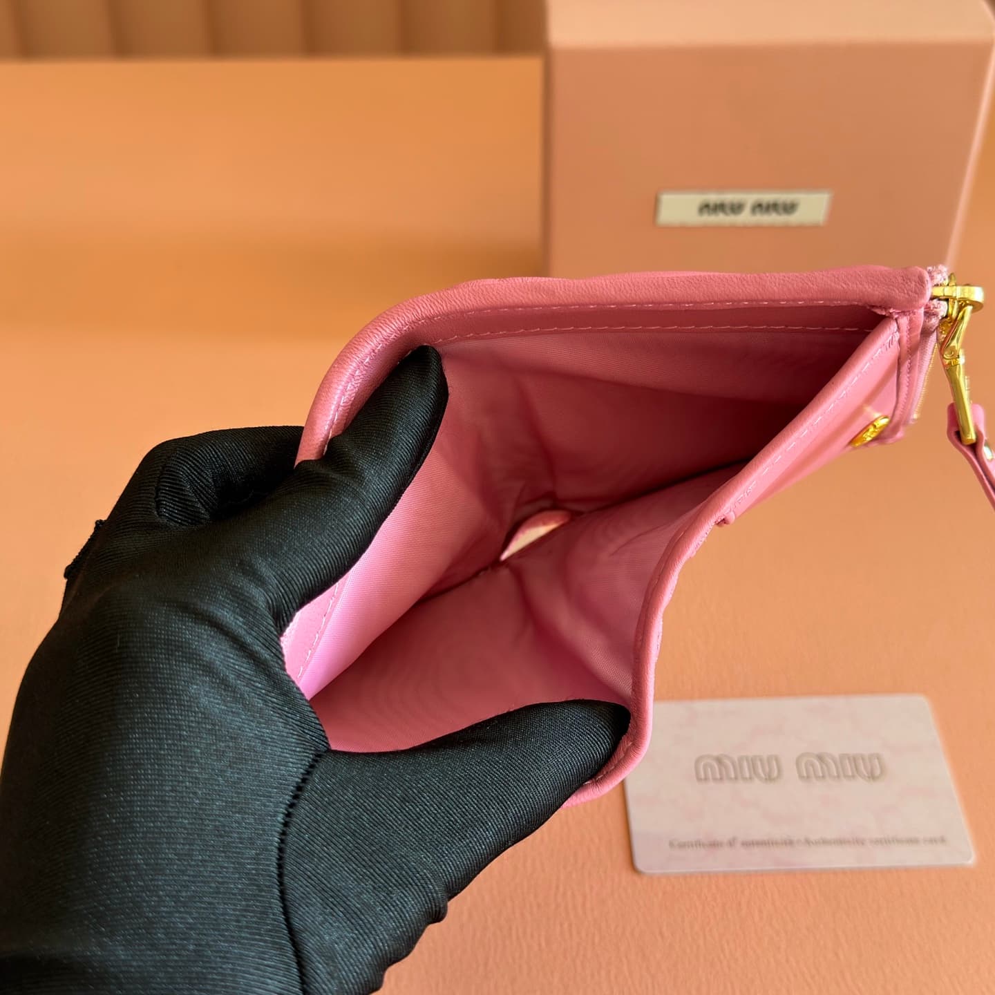 Miu Miu Begonia Pink Matelassé Nappa Leather Wallet 5MV017 TOP