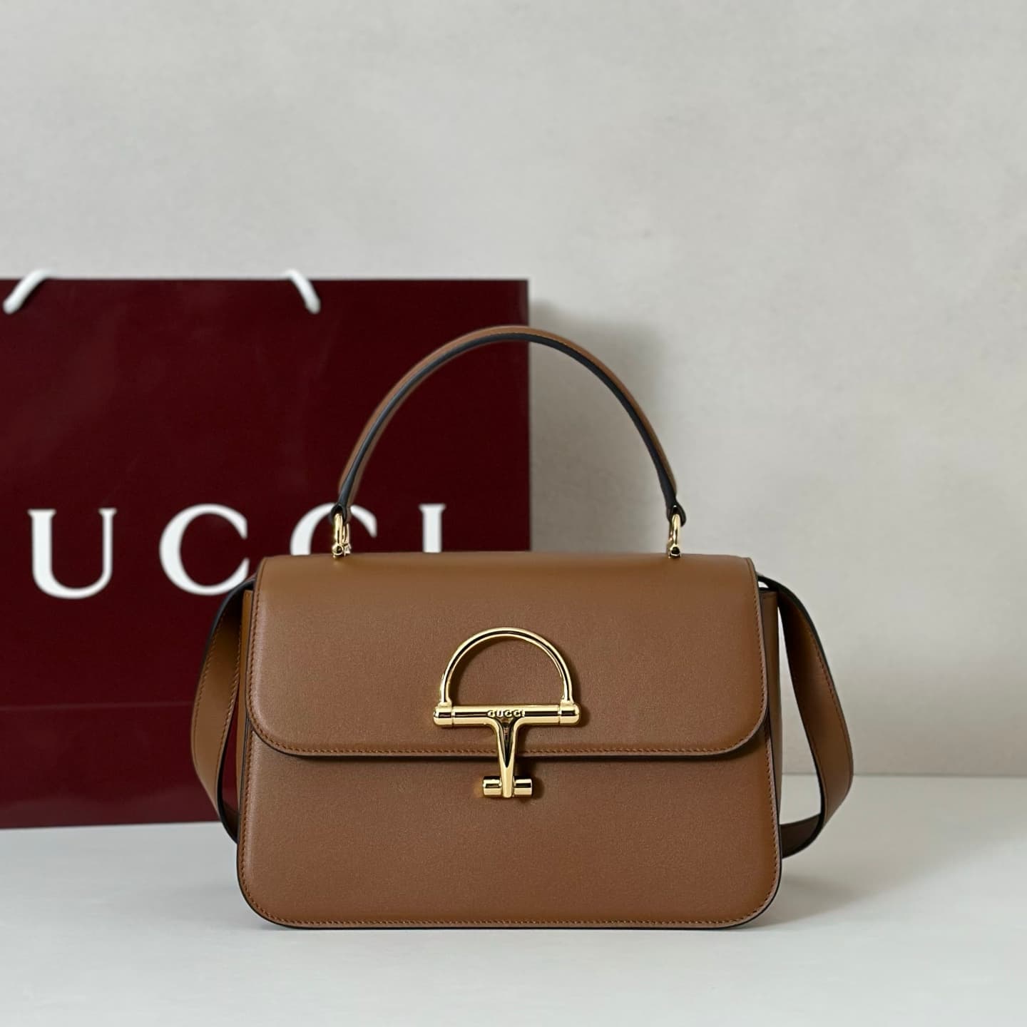 Gucci Siena medium top handle bag 855535 Brown High