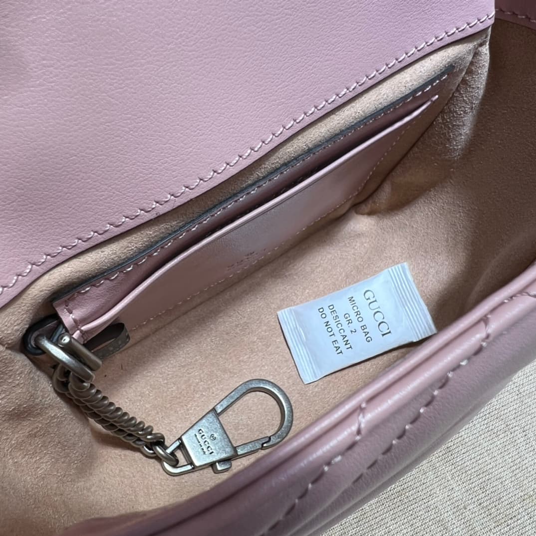 Gucci GG Marmont belt bag ‎739599 pink High