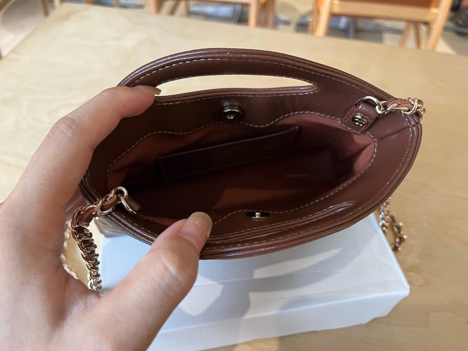 Chanel 31 Mini BAG Calfskin & Gold-Tone Metal AP3656 Brown A